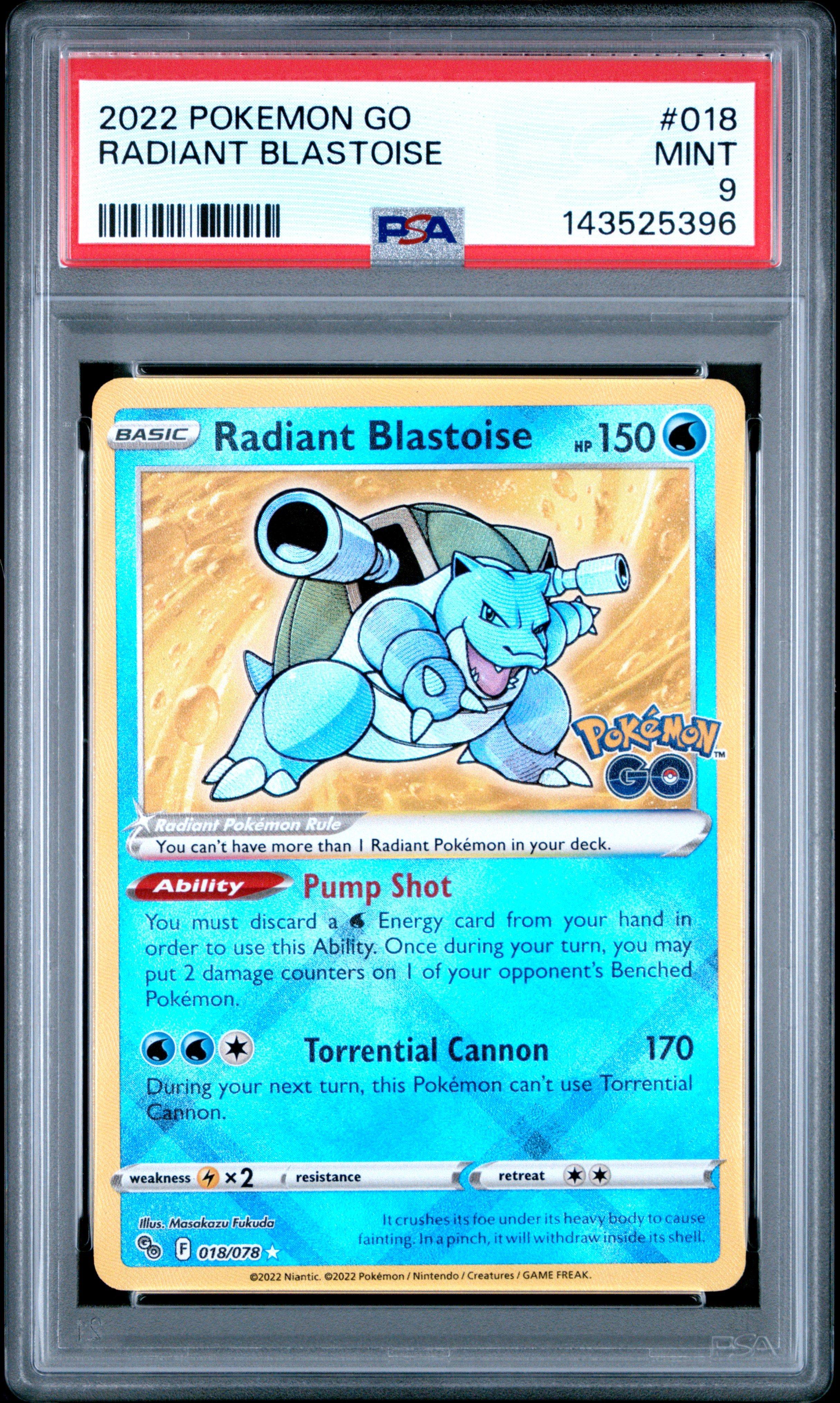 radiant blastoise pokemon go card 2022 Pokemon Go 018 Radiant Blastoise PSA 9 Graded Card