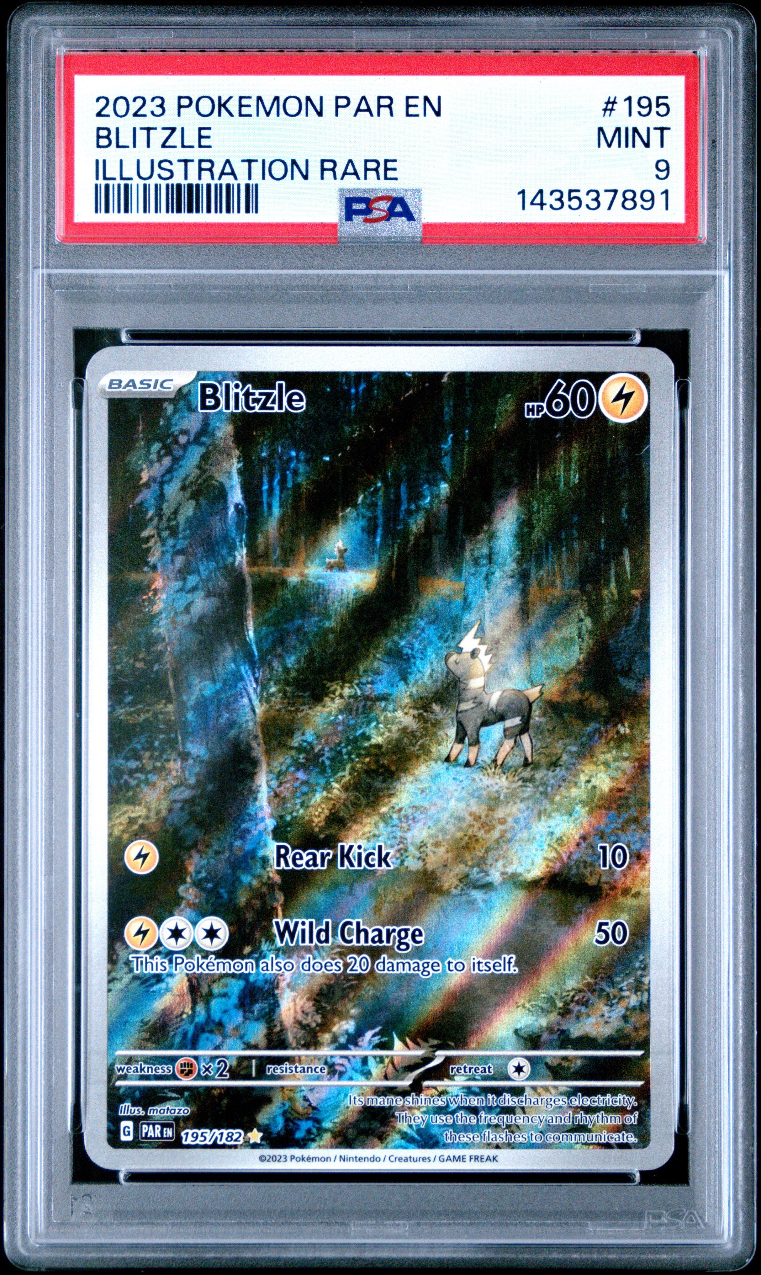 2023 Pokemon Par En-paradox Rift 195 Blitzle Illustration Rare PSA