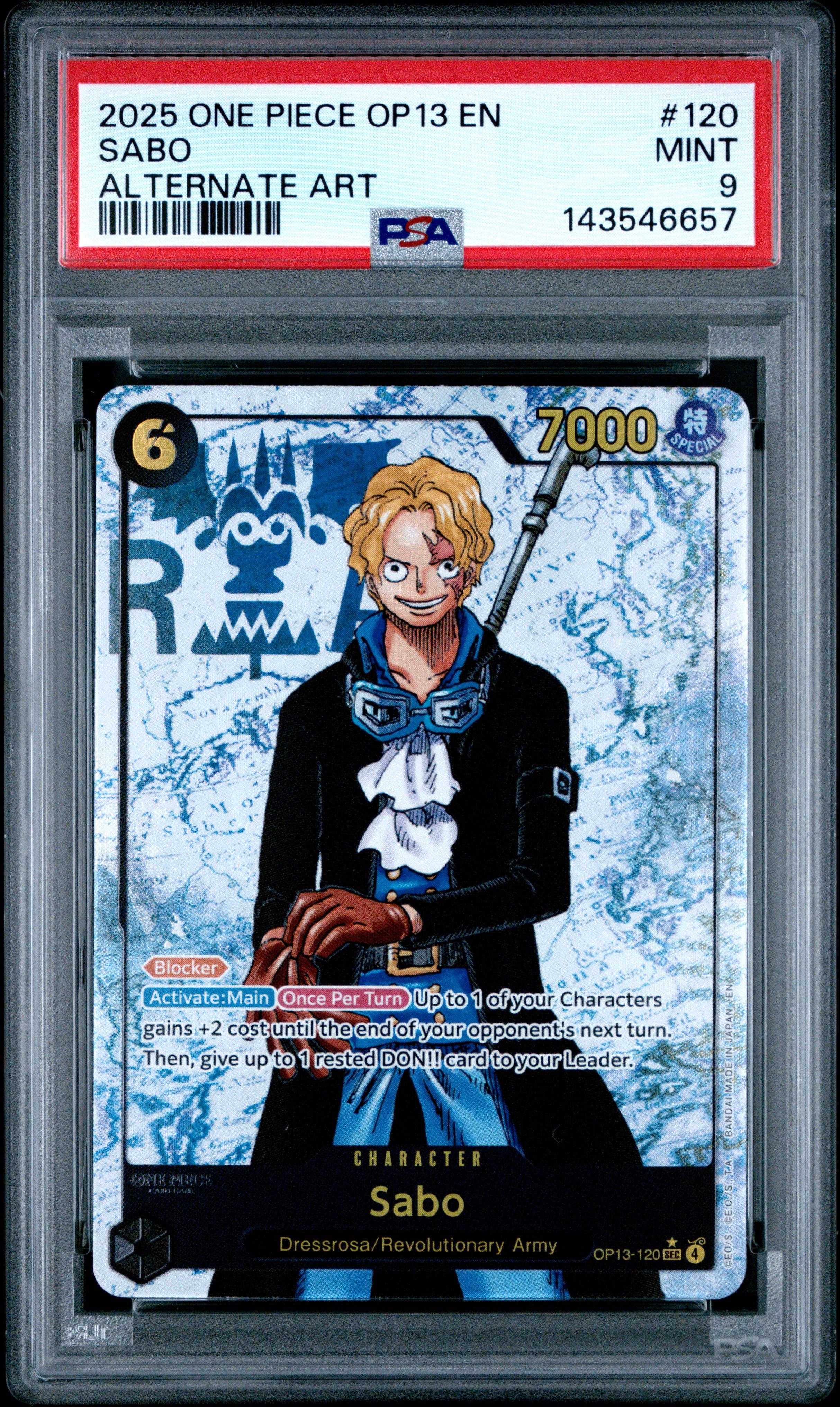 2025 ONE PIECE OP13 JP #120 サボ　psa10 2025 One Piece Op13-carrying On His Will 120 Sabo Alternate Art