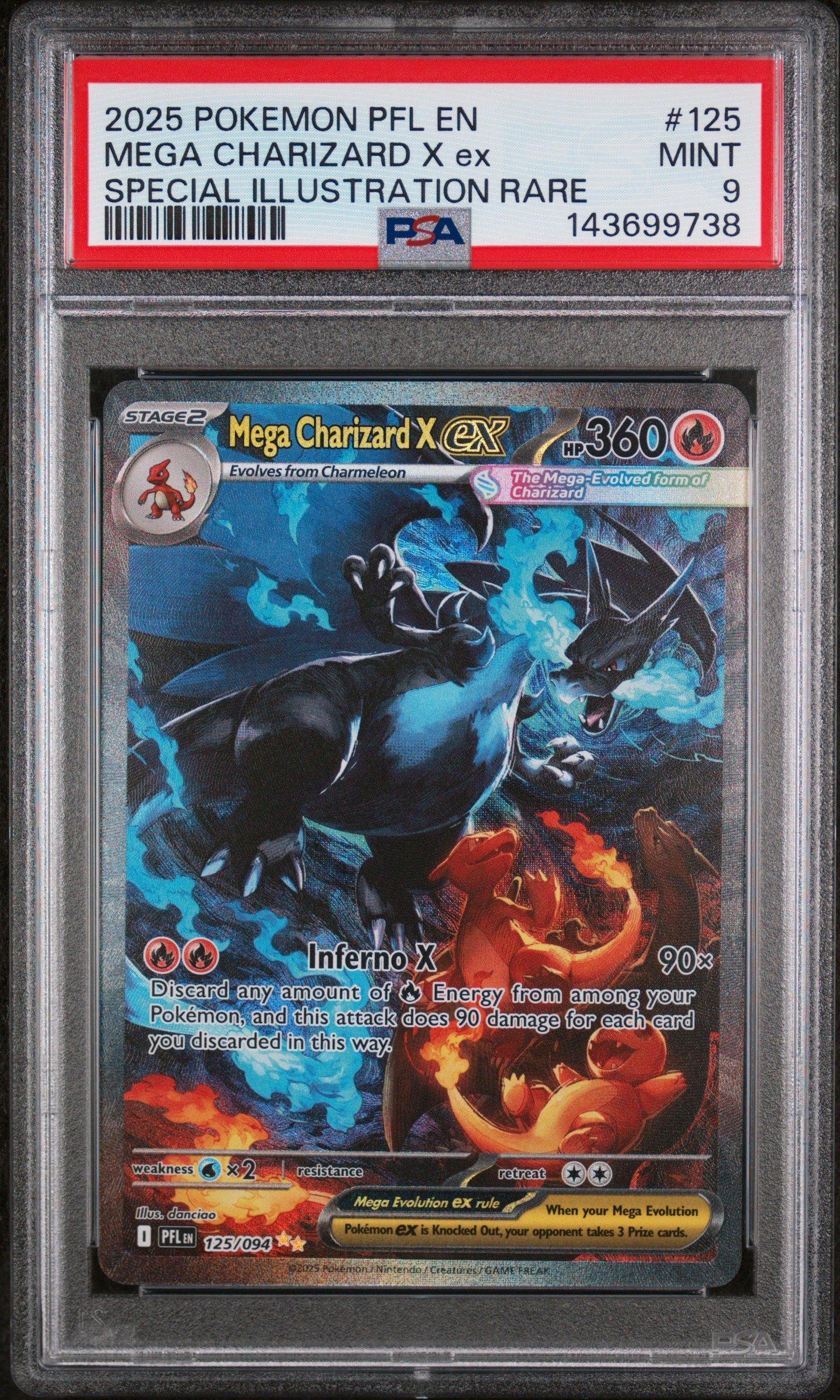 2025 Pokemon Pfl En-phantasmal Flames 125 Mega Charizard X Ex
