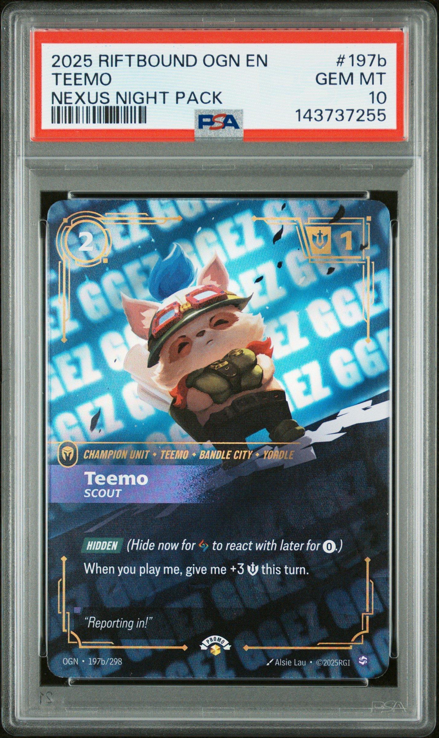 2025 Riftbound: League Of Legends Ogn-origins 197b Teemo - Scout