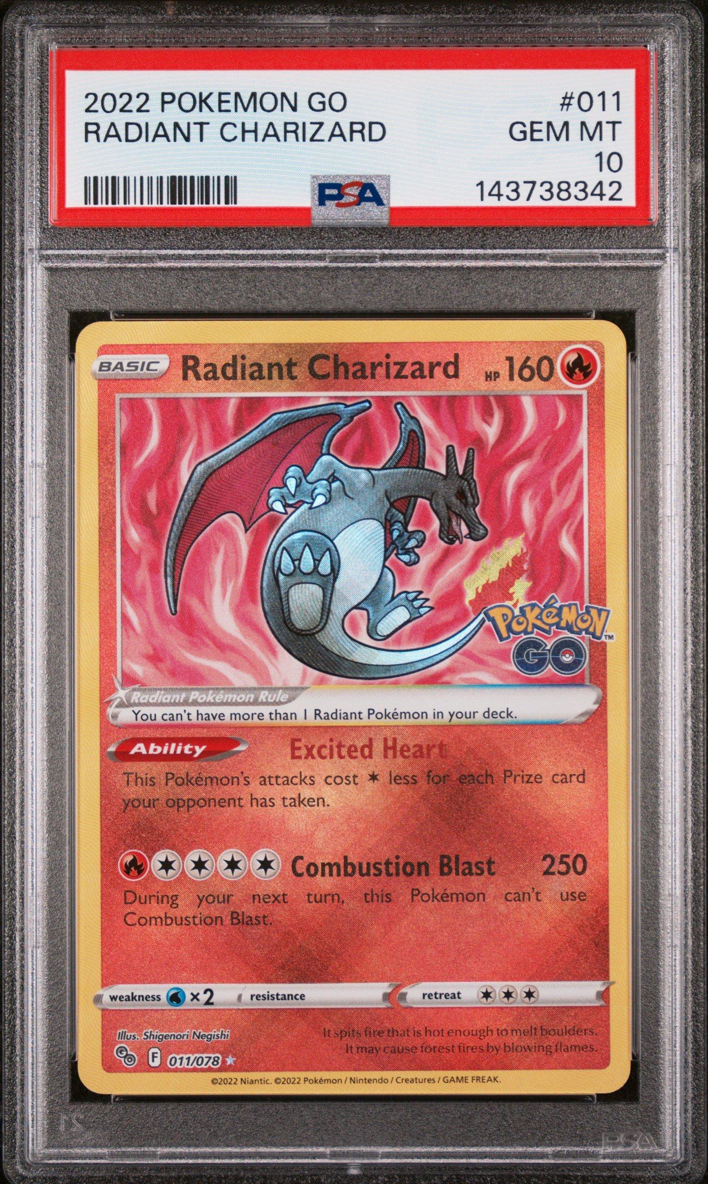 【★最高評価★PSA 】2022 ポケモンGO RADIANTカードセット 2022 Pokemon Go 011 Radiant Charizard PSA 10 Graded Card | GameStop
