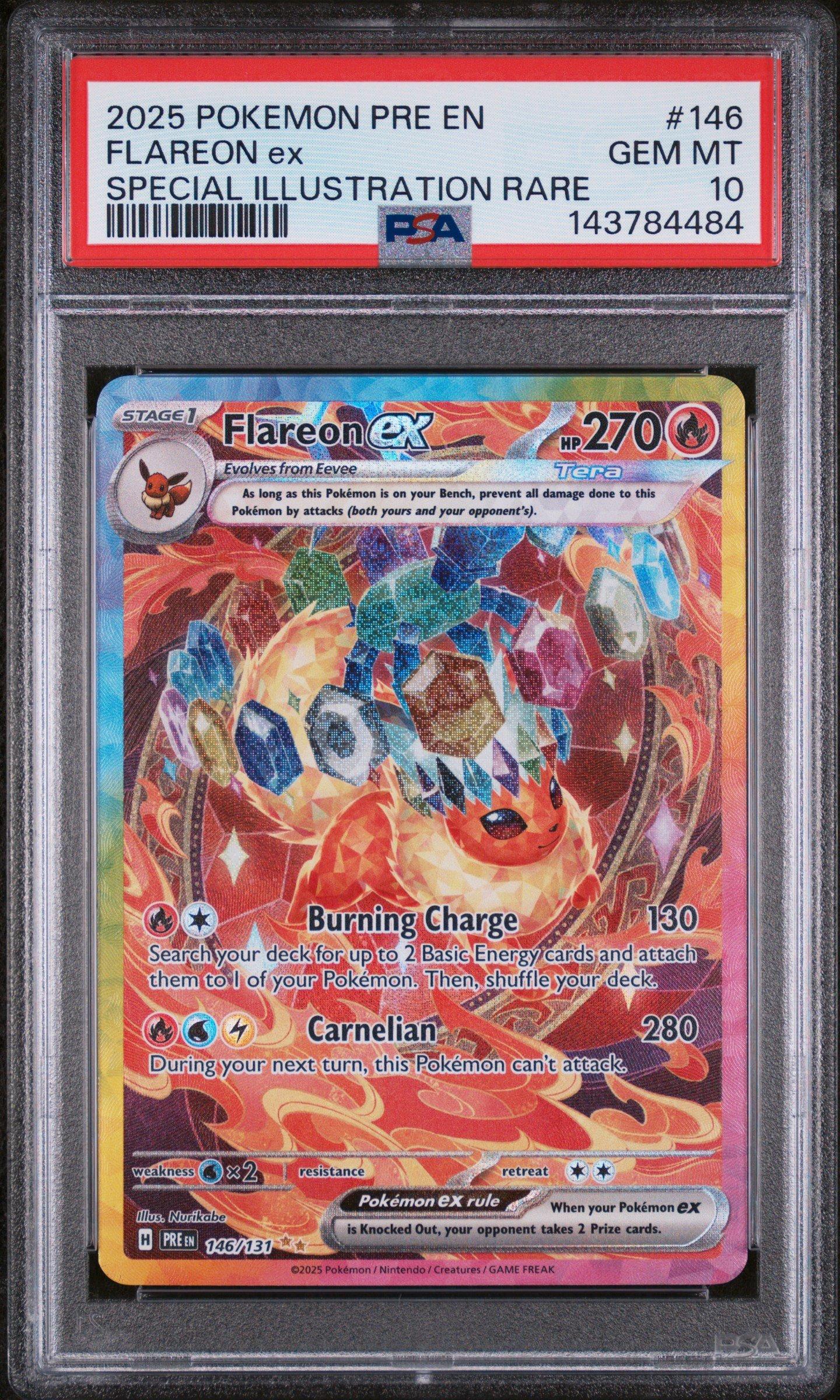 2025 Pokemon Pre En-prismatic Evolutions 146 Flareon Ex Special