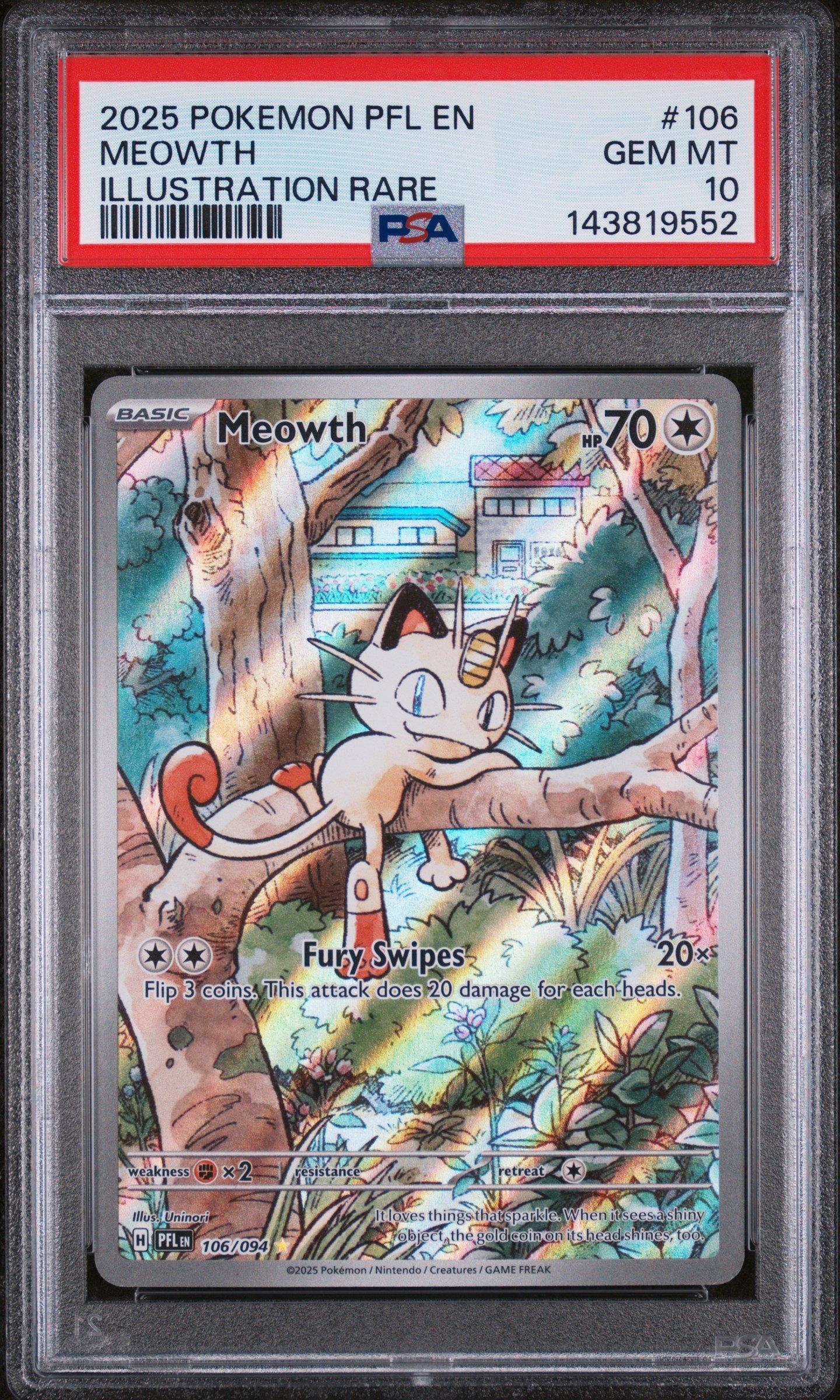 ★PSA10★【ニャース/タルカ】2025 MEOWTH 2025 Pokemon Pfl En-phantasmal Flames 106 Meowth Illustration Rare