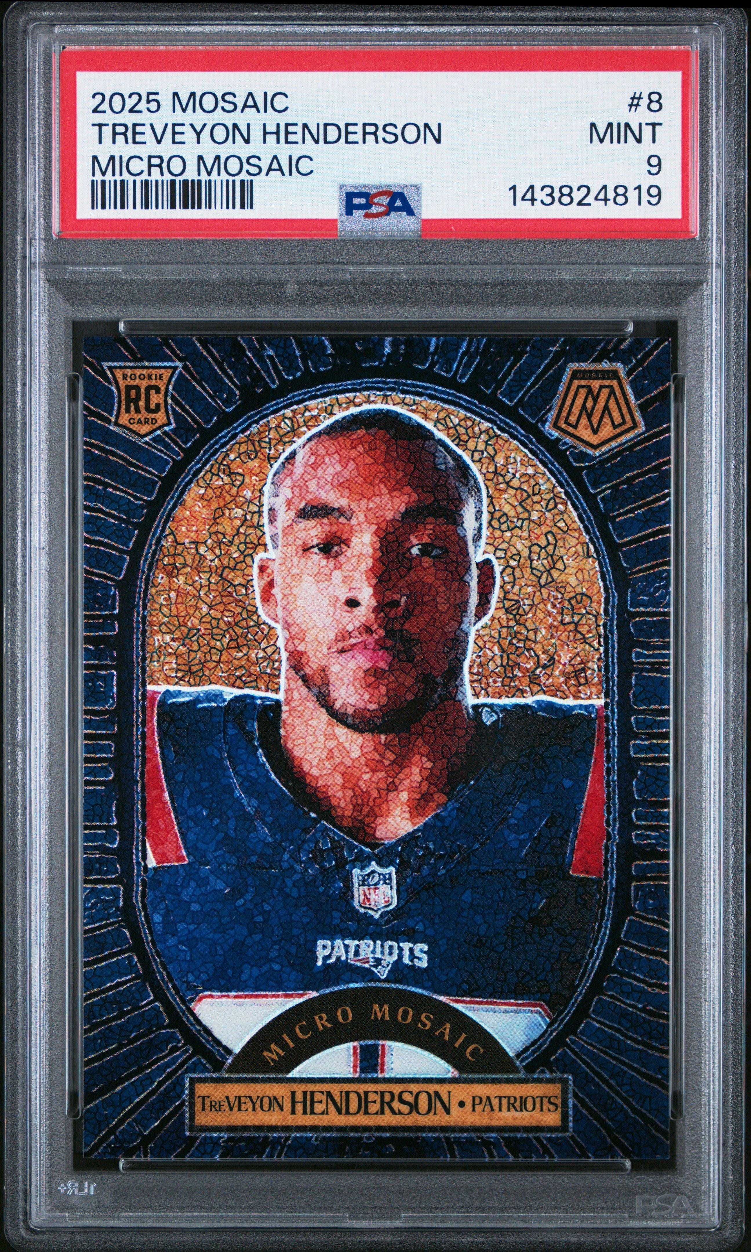 2025 Panini Mosaic Micro Mosaic 8 Treveyon Henderson PSA 9 Graded