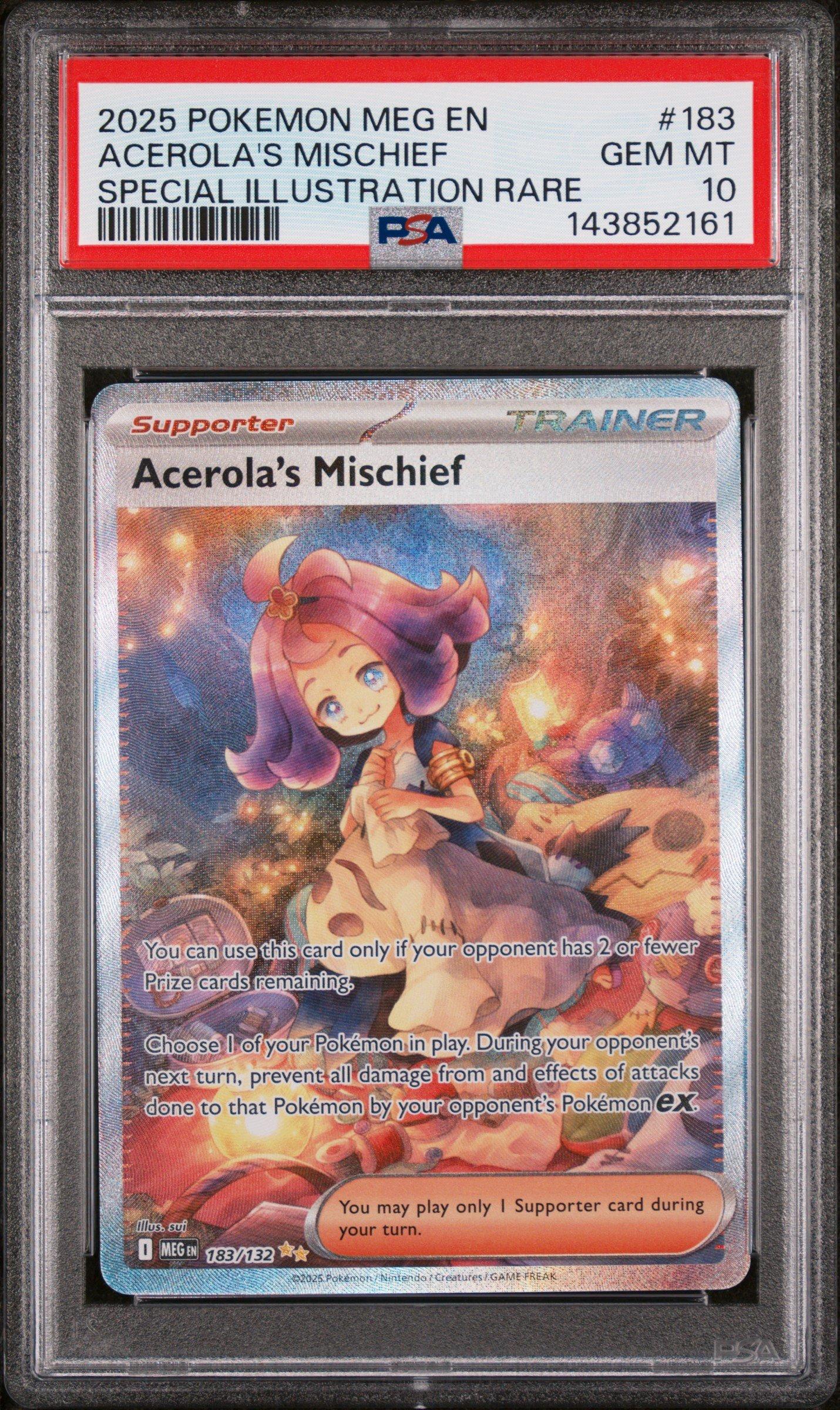 ポケモンカード psa 2025 Pokemon Meg En-mega Evolution 183 Acerola's Mischief Special