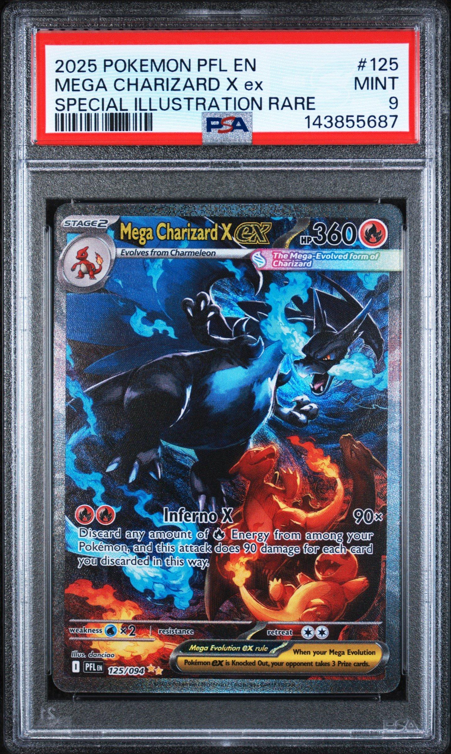 2025 Pokemon Pfl En-phantasmal Flames 125 Mega Charizard X Ex