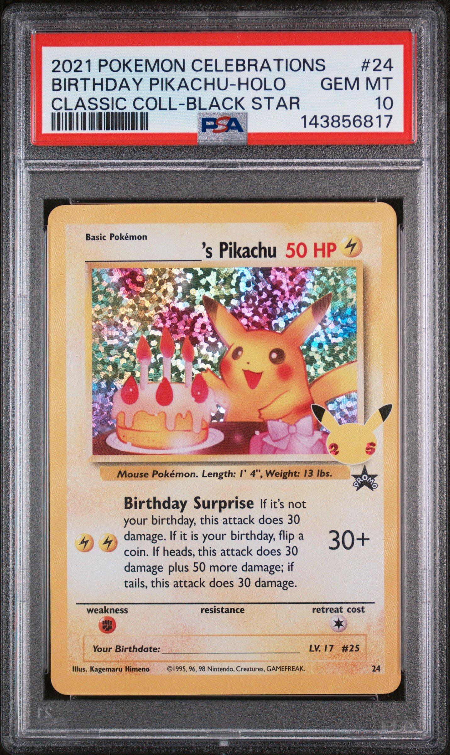 2021 Pokemon Celebrations Classic Collection 24 Birthday Pikachu