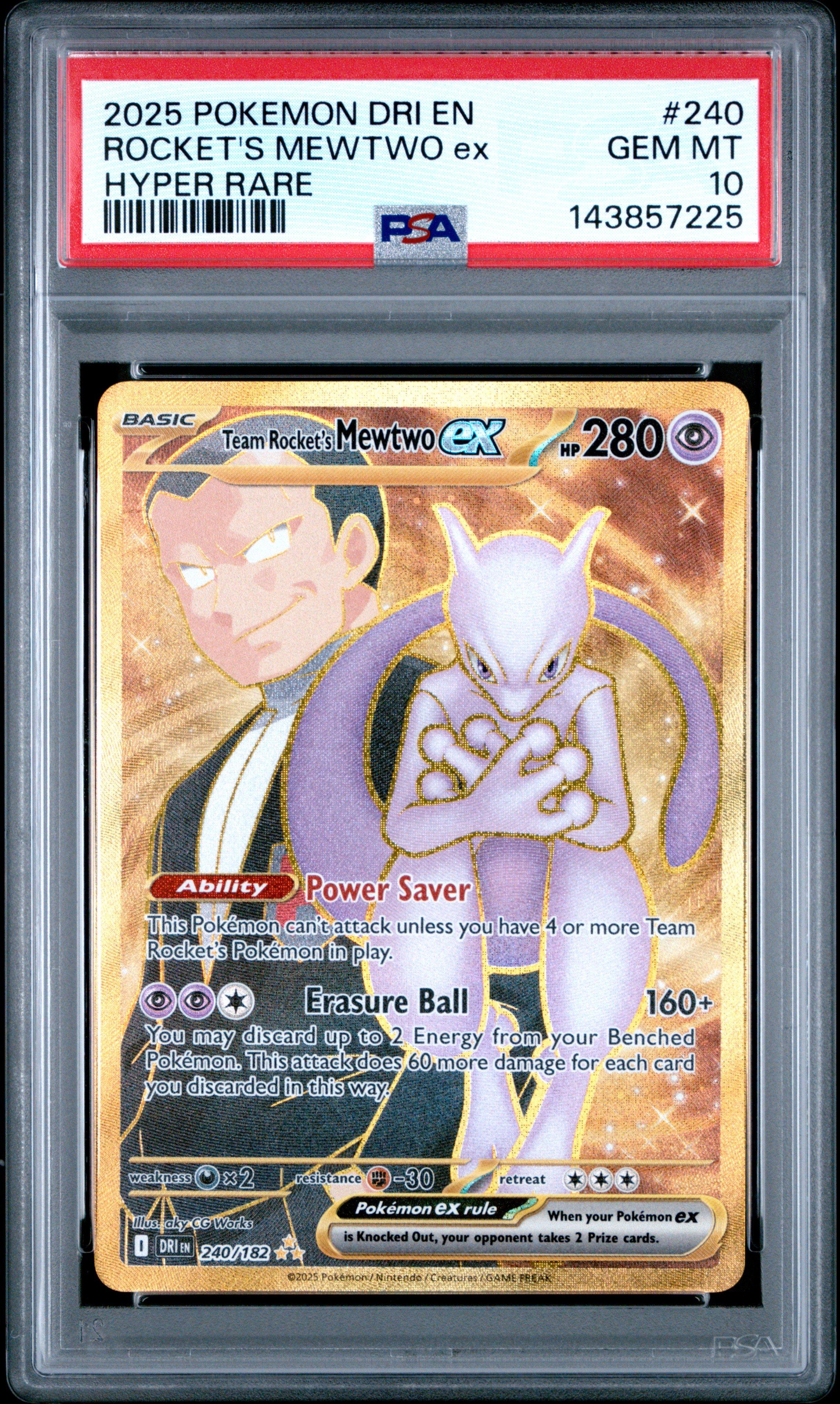 2025 Pokemon Dri En-destined Rivals 240 Team Rocket's Mewtwo Ex