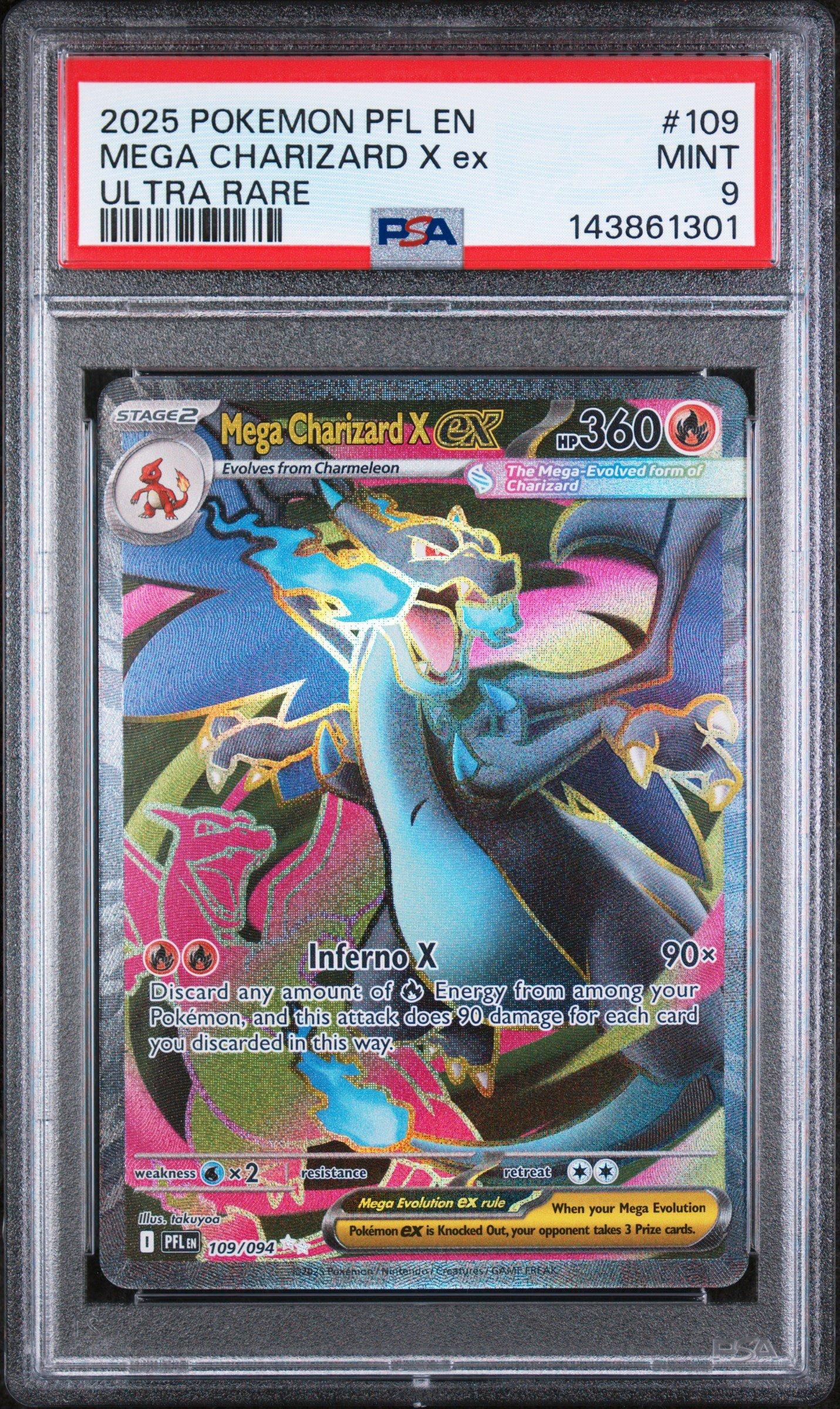 2025 Pokemon Pfl En-phantasmal Flames 109 Mega Charizard X Ex