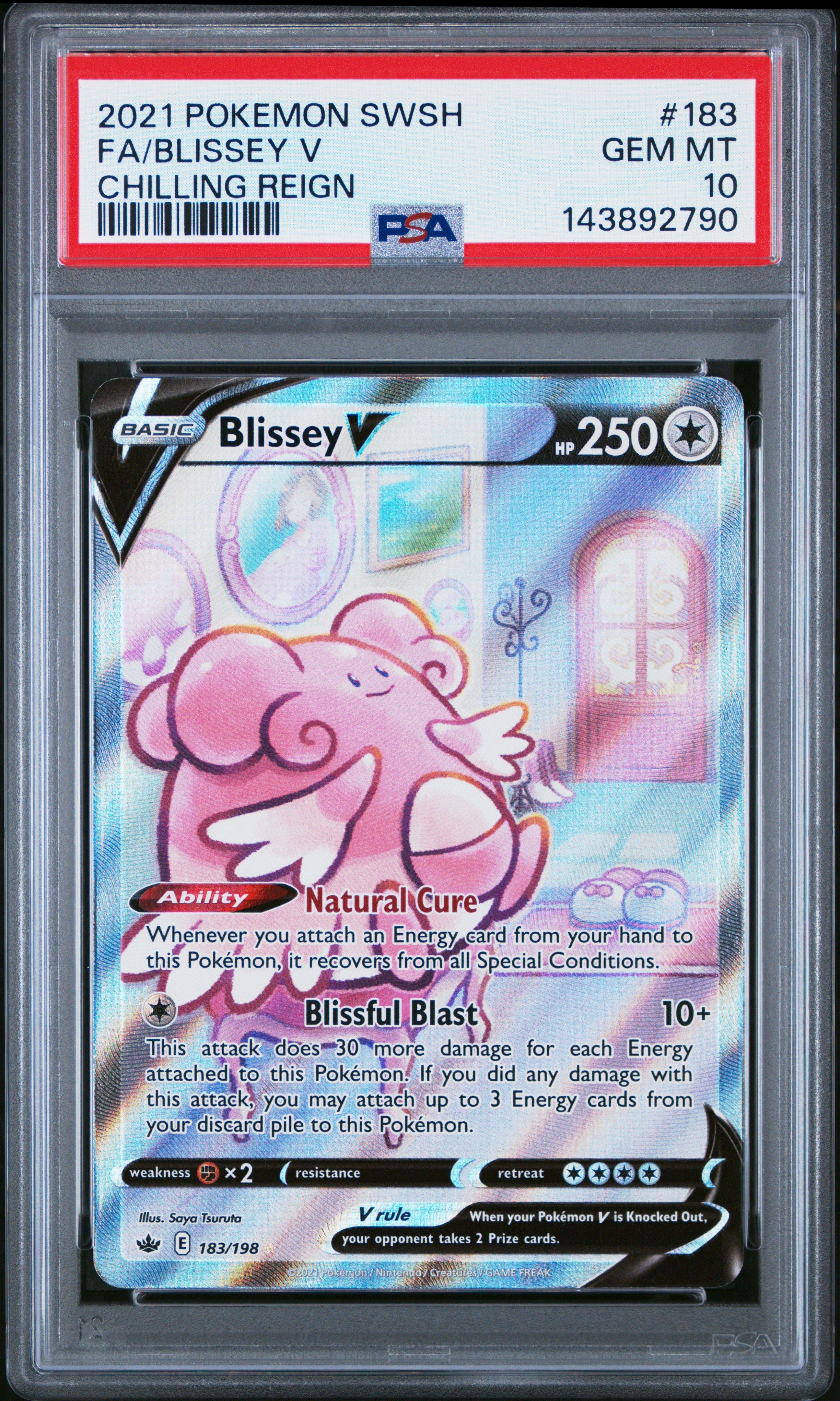 2021 Pokemon Sword & Shield Chilling Reign 183 Full Art/blissey V PSA 10  Graded Card | GameStop