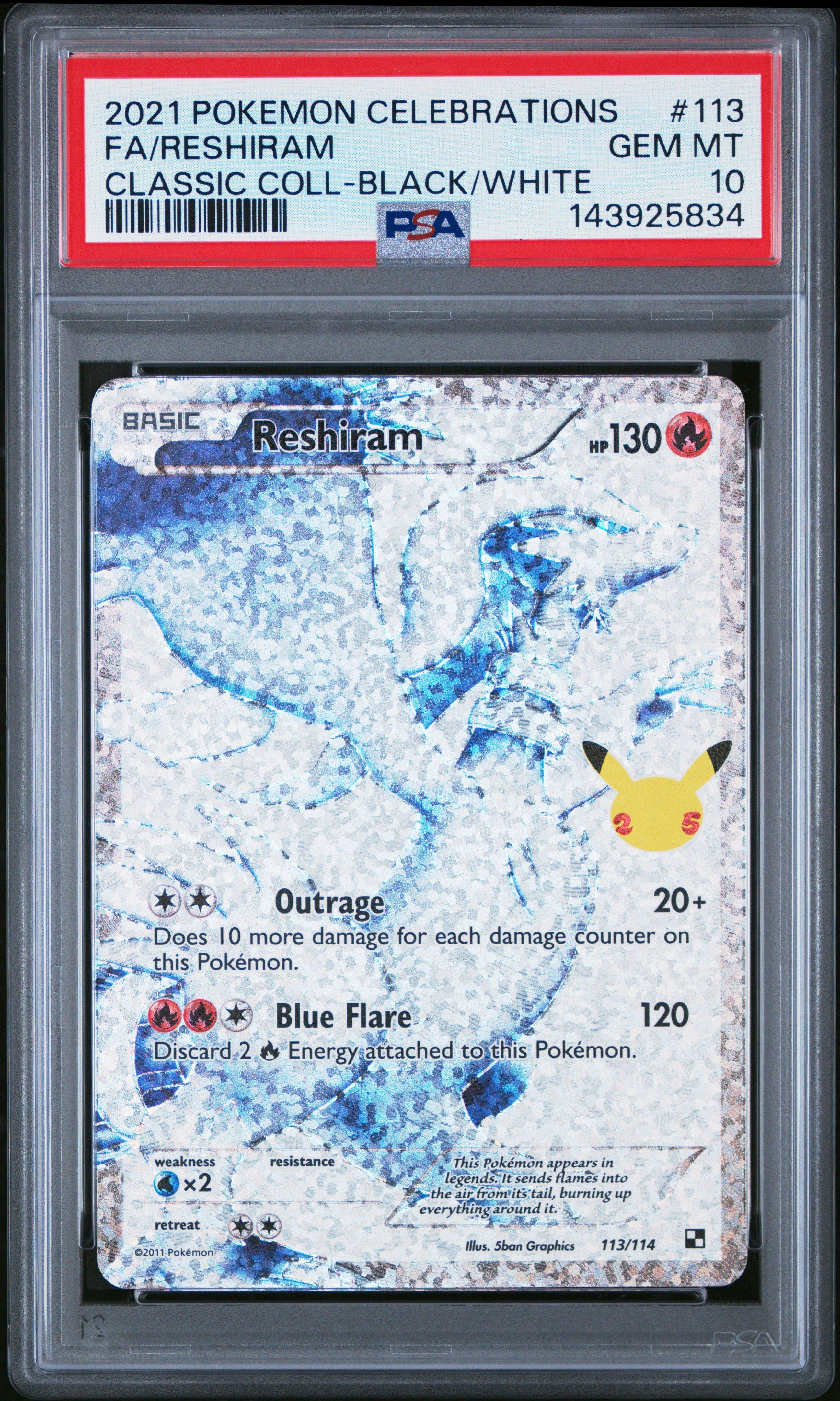 2021 Pokemon Celebrations Classic Collection 113 Full Art/reshiram