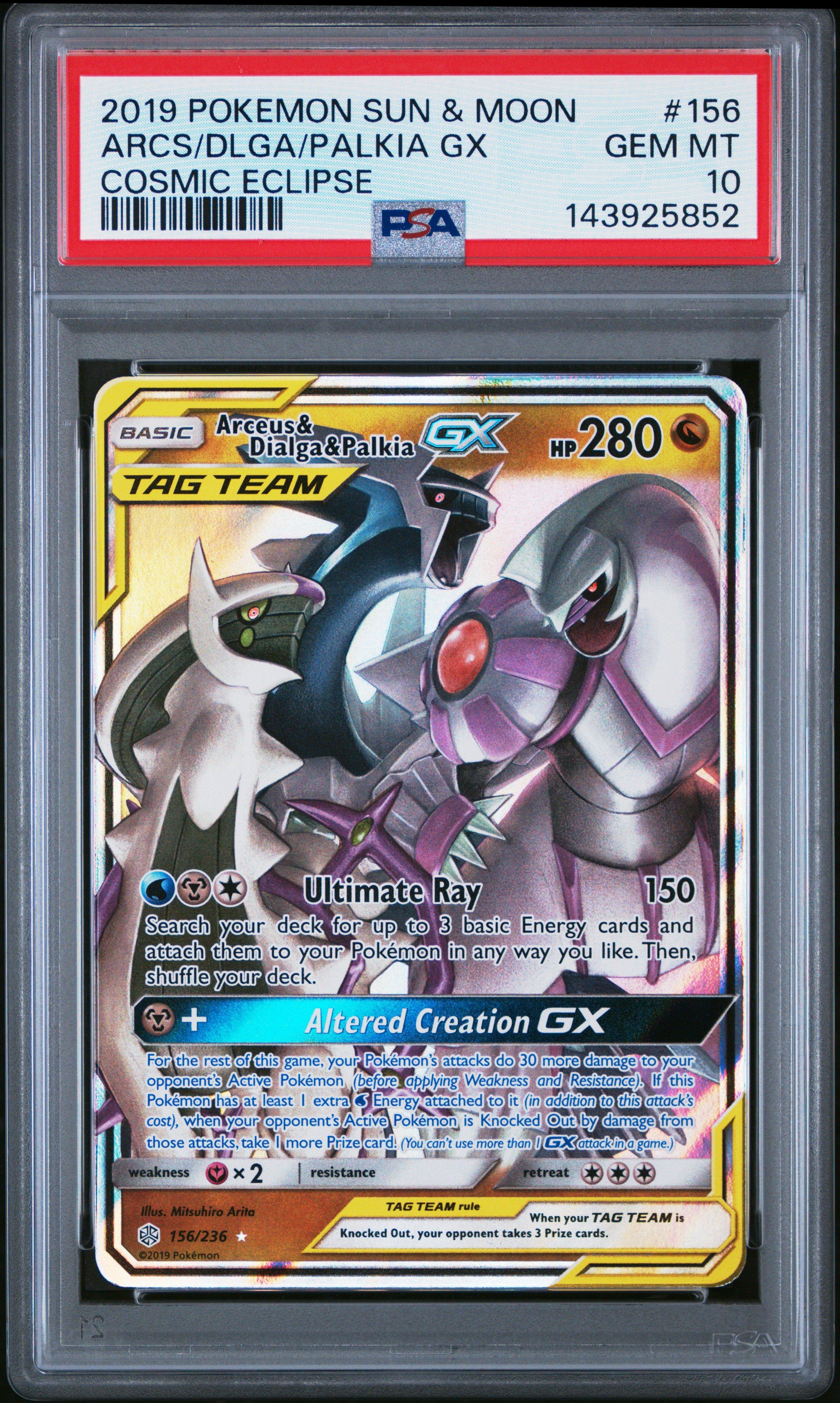 2019 Pokemon Sun & Moon Cosmic Eclipse 156 Arceus & Dialga