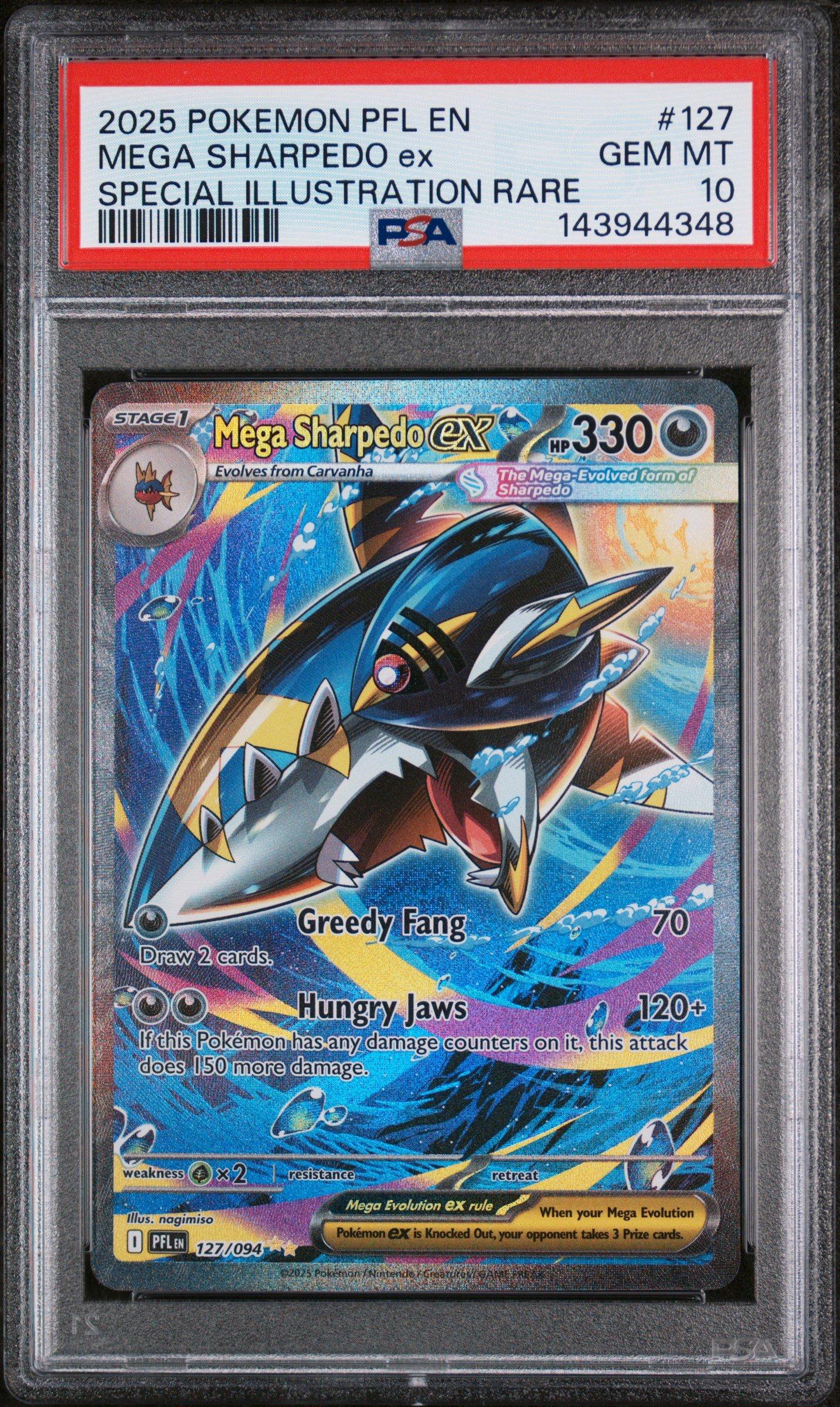 2025 Pokemon Pfl En-phantasmal Flames 127 Mega Sharpedo Ex Special