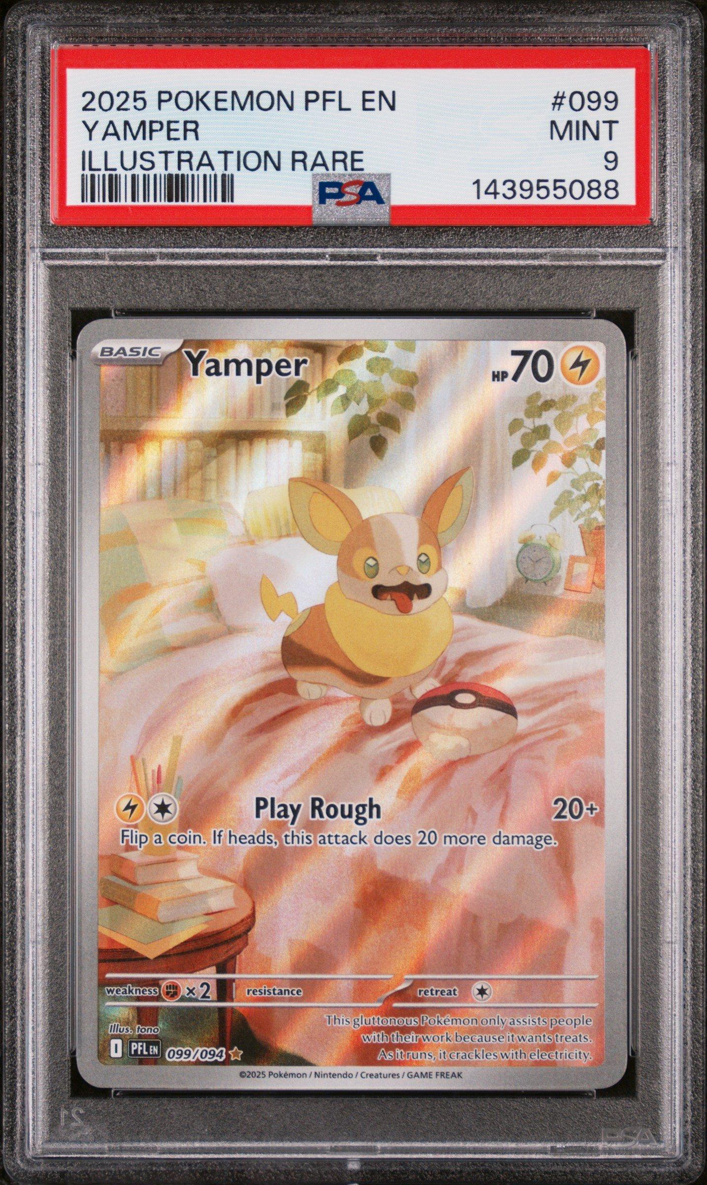 2025 Pokemon Pfl En-phantasmal Flames 099 Yamper Illustration Rare