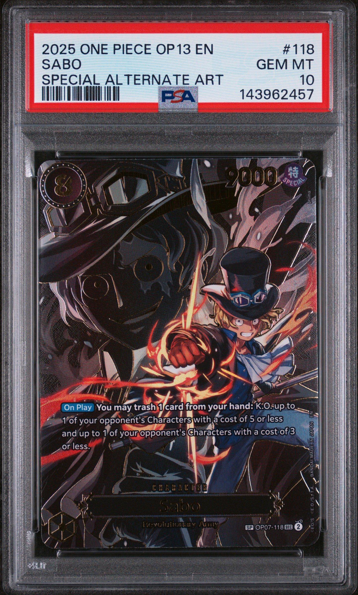 PSA10 OP13 SABO ALTERNATE ART サボ パラレル PSA10 OP13 SABO ALTERNATE ART サボ パラレル - メルカリ