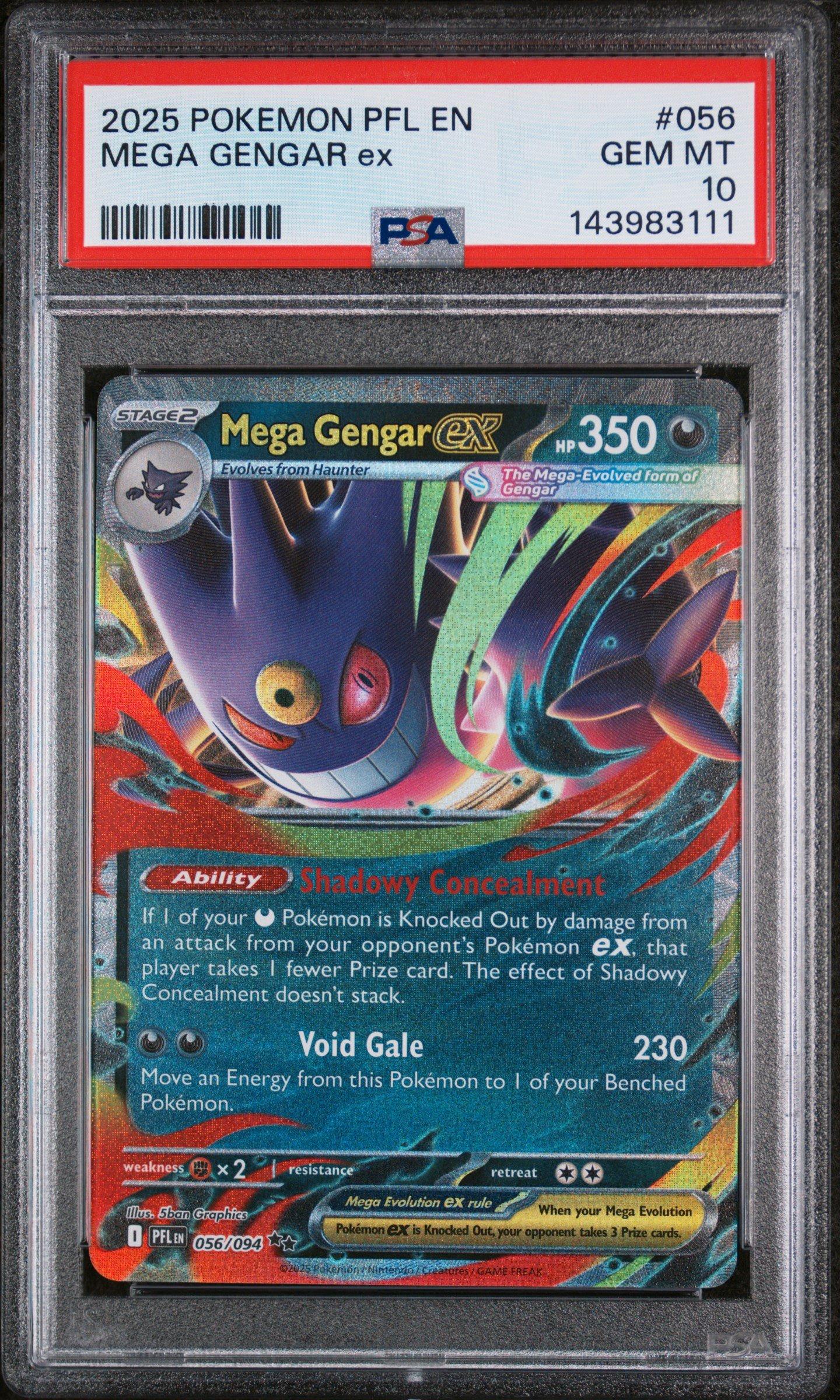 メガレンジャー トランプ 2025 Pokemon Pfl En-phantasmal Flames 056 Mega Gengar Ex PSA 10