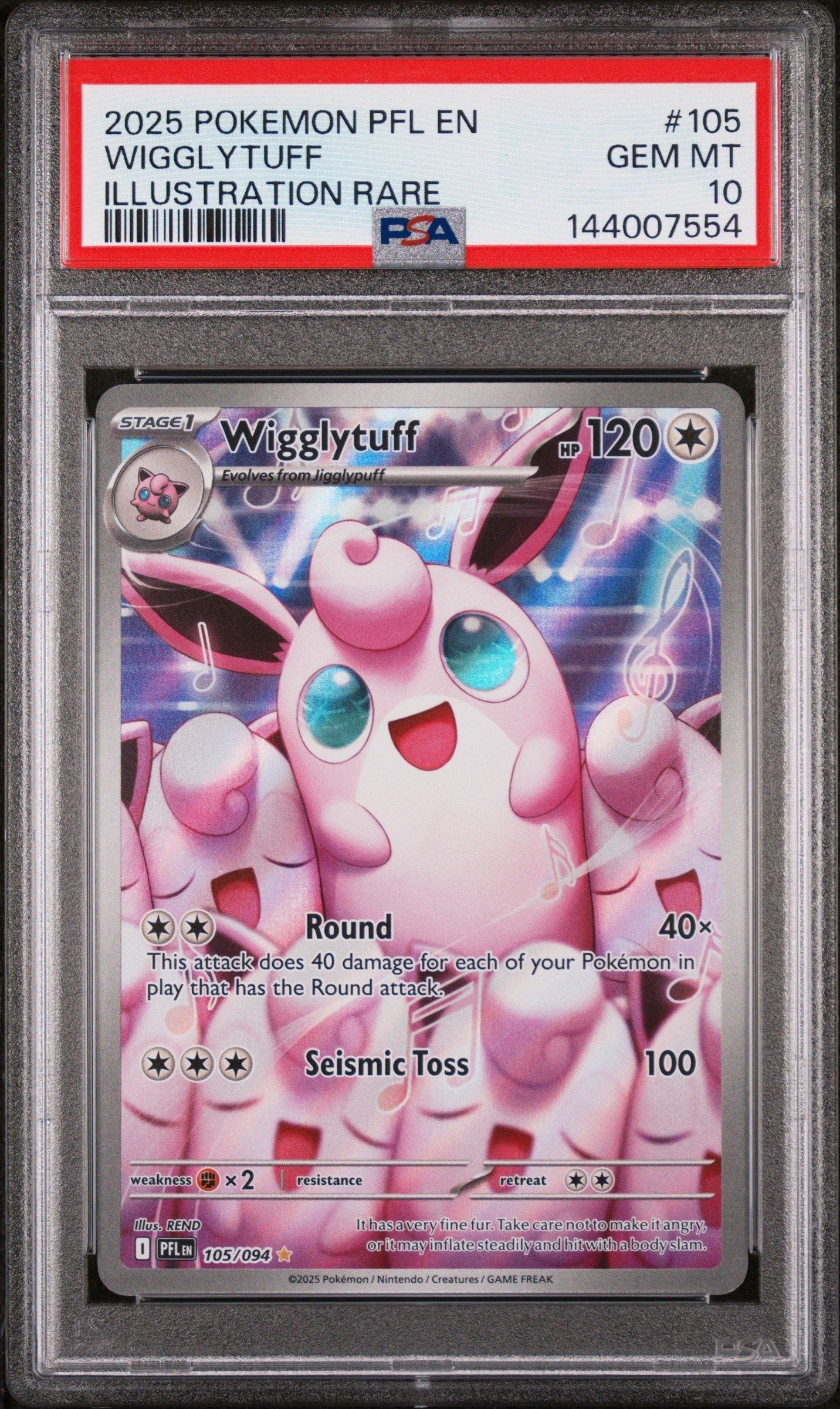 2025 Pokemon Pfl En-phantasmal Flames 105 Wigglytuff Illustration