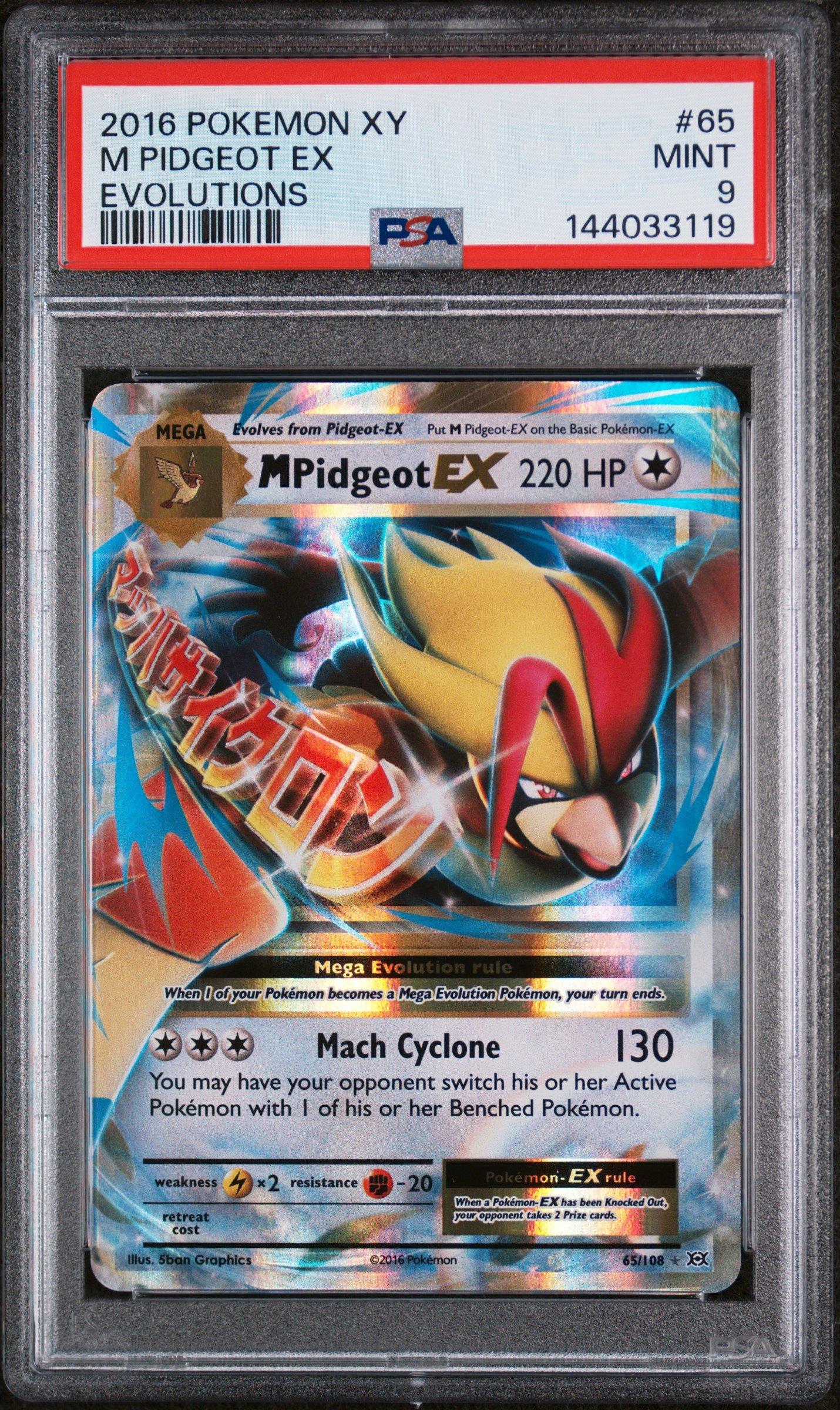 2016 Pokemon Xy Evolutions 65 M Pidgeot Ex PSA 9 Graded Card