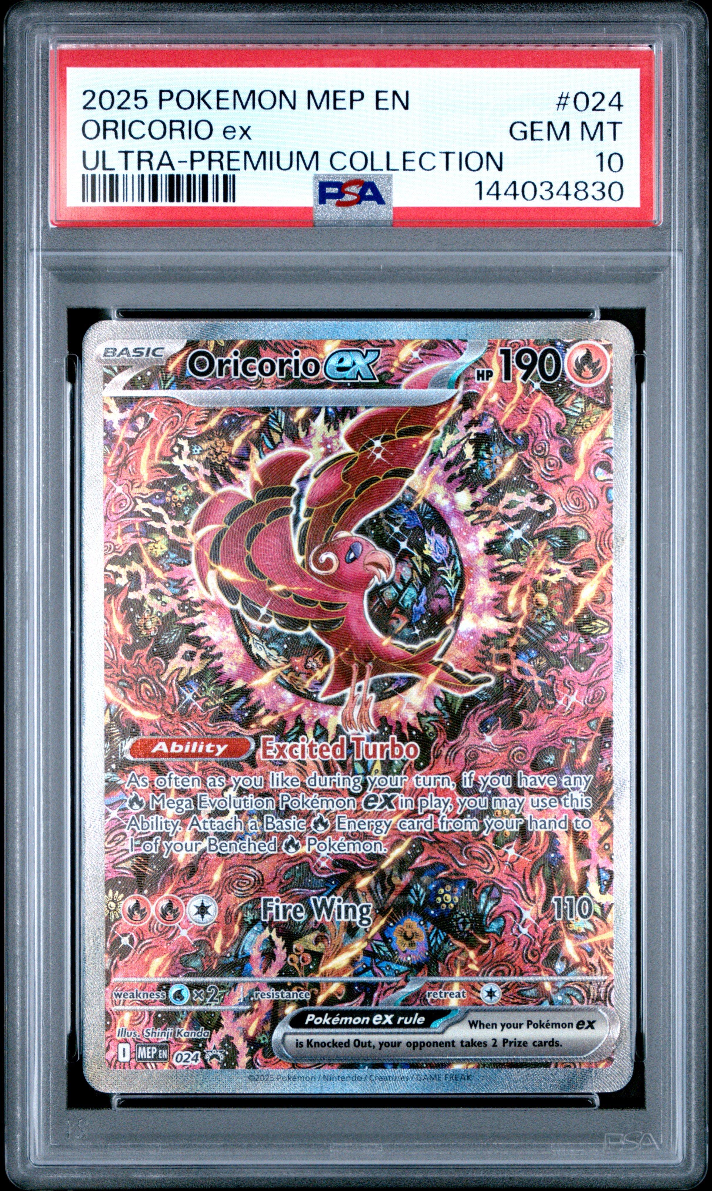 2025 Pokemon Mep En-me Black Star Promo 024 Oricorio Ex Mega