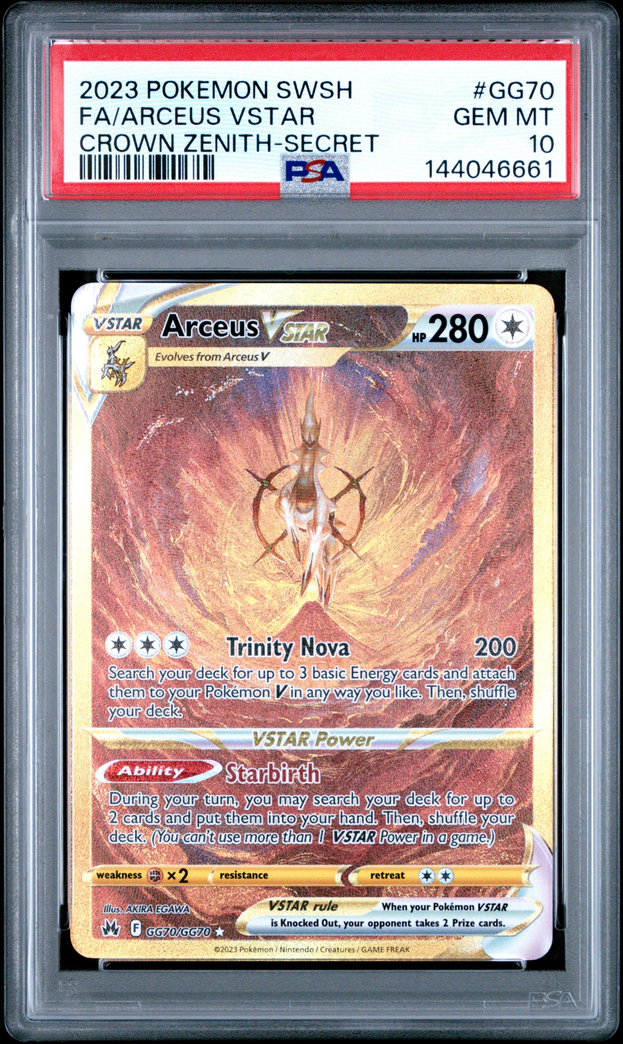 2023 Pokemon Sword And Shield Crown Zenith Gg70 Full Art/arceus Vstar  Secret PSA 10 Graded Card | GameStop