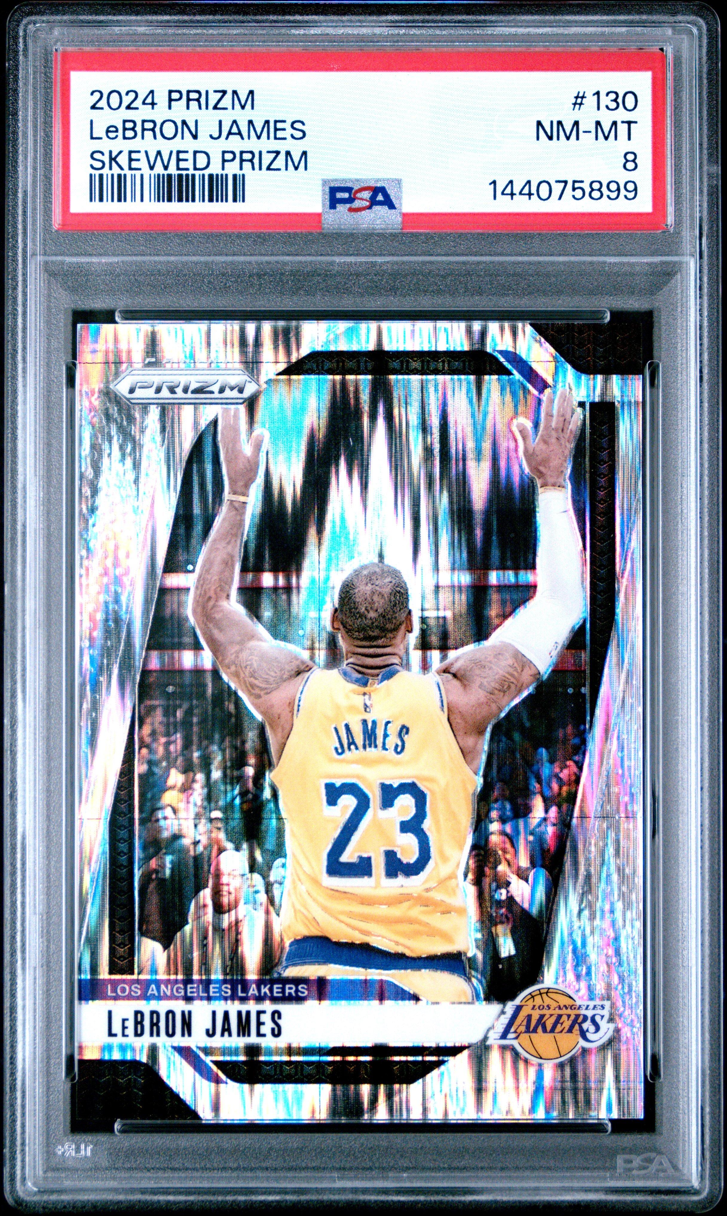 2024 Panini Prizm 130 Lebron James Skewed Prizm PSA 8