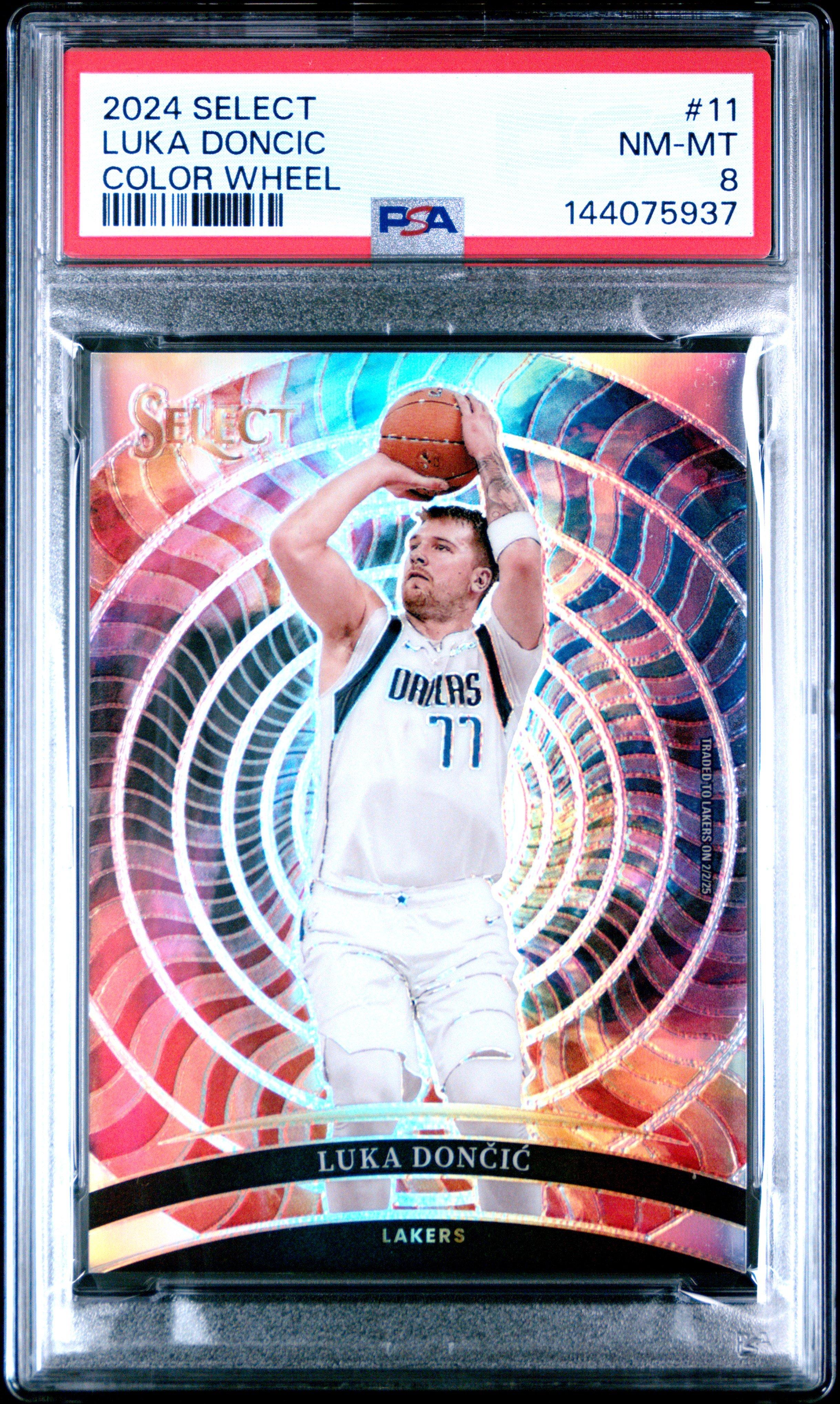 2024 Panini Select Color Wheel 11 Luka Doncic PSA 8 Graded Card