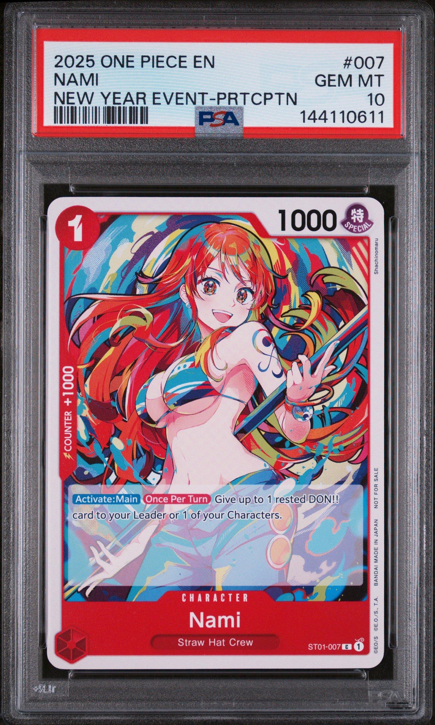 2025 One Piece Promos 007 Nami New Year Event-participation PSA 10