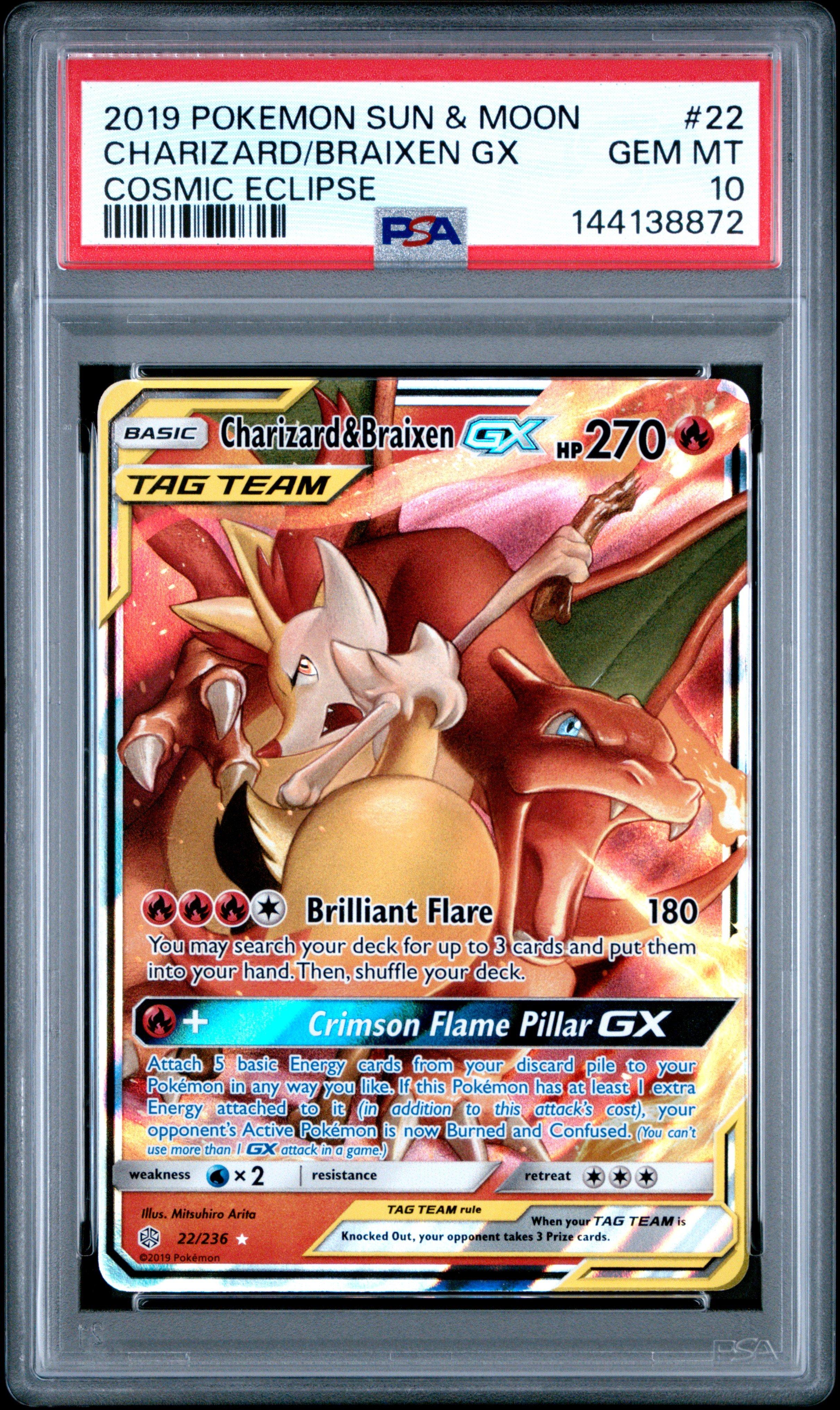 charizard and braixen pokemon card - & Tag Team GX 22/236 - Cosmic Eclipse - Pokemon Ultra Rare favorite characters 2019 Pokemon Sun & Moon