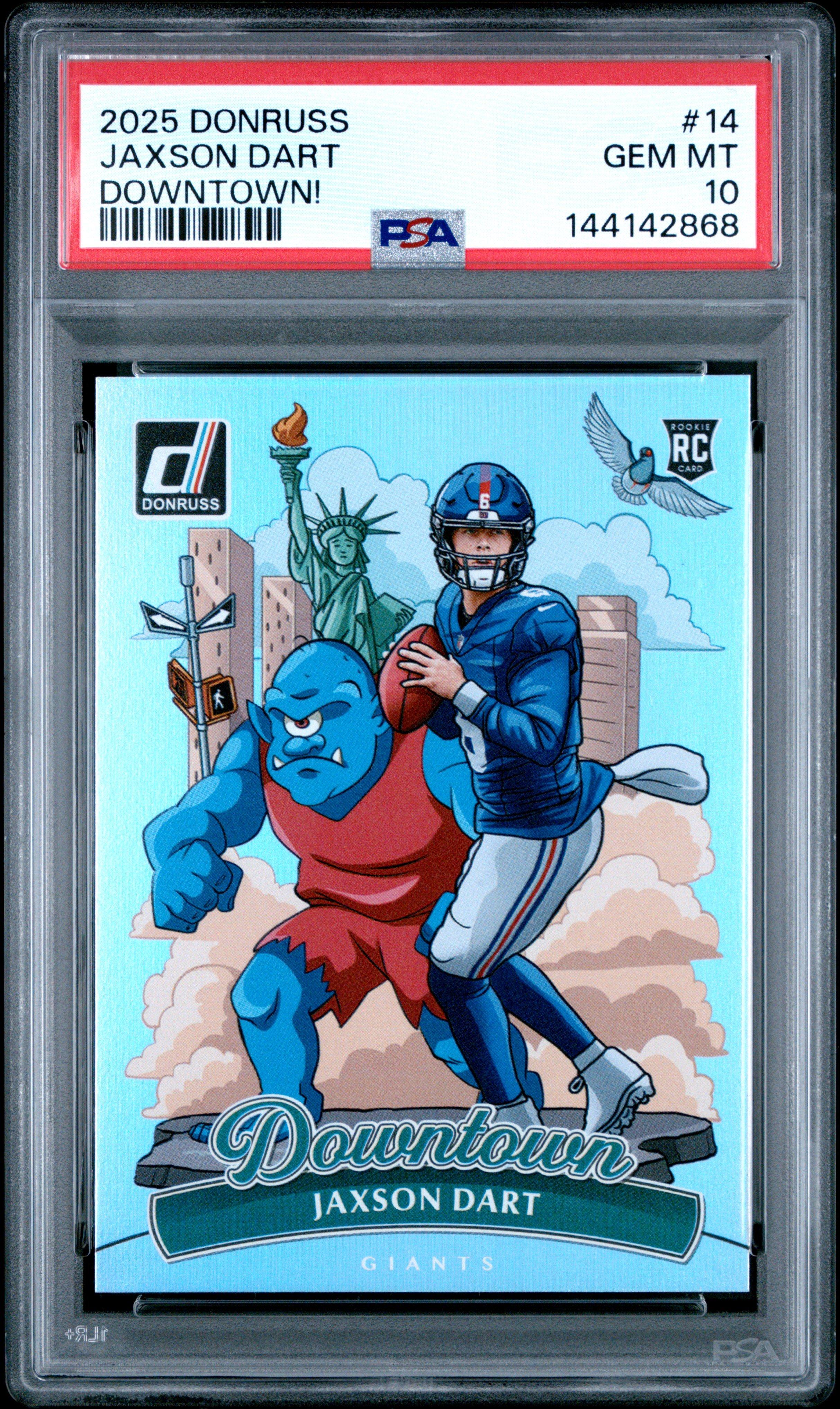 2025 Panini Donruss Downtown 14 Jaxson Dart PSA 10 Graded Card