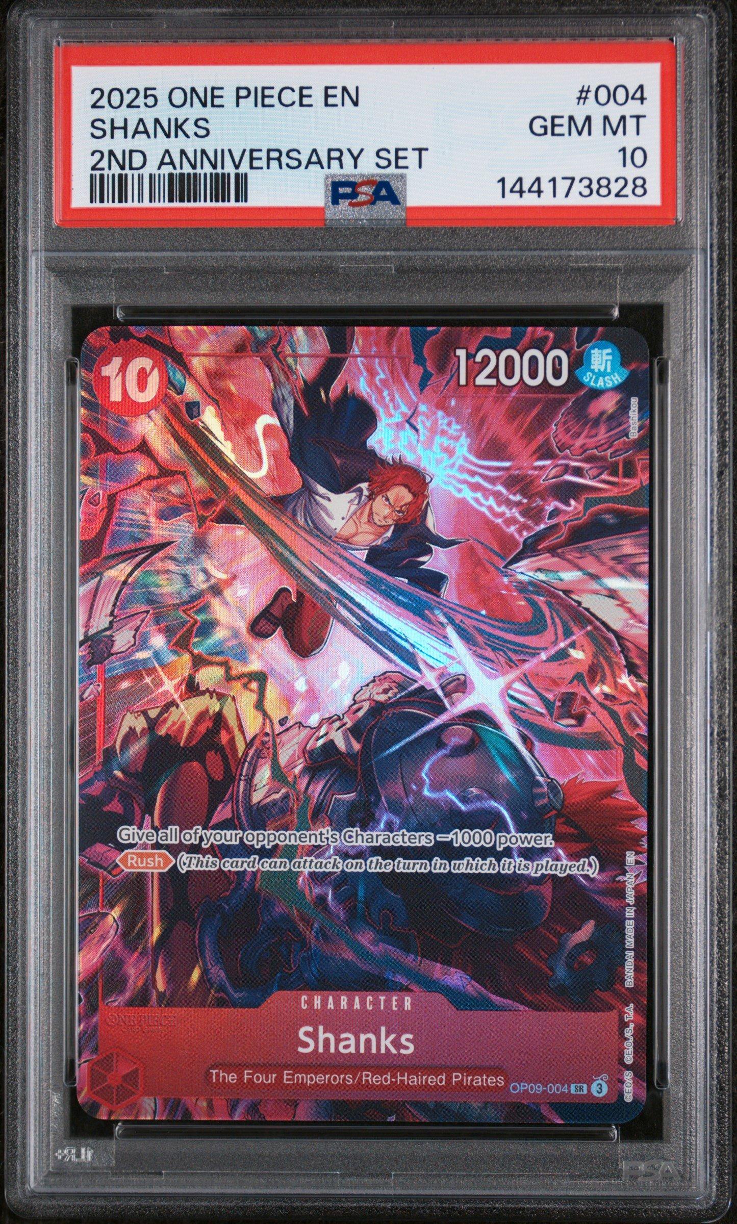 2025 One Piece English Version 2nd Anniversary Set 004 Shanks PSA