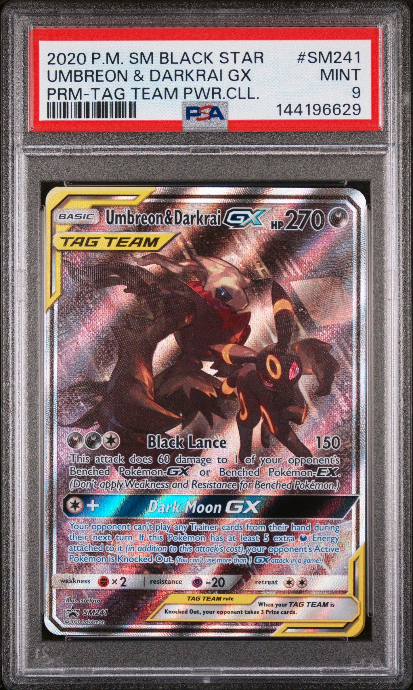 2020 Pokemon Sm Black Star Promo Sm241 Umbreon & Darkrai Gx Tag
