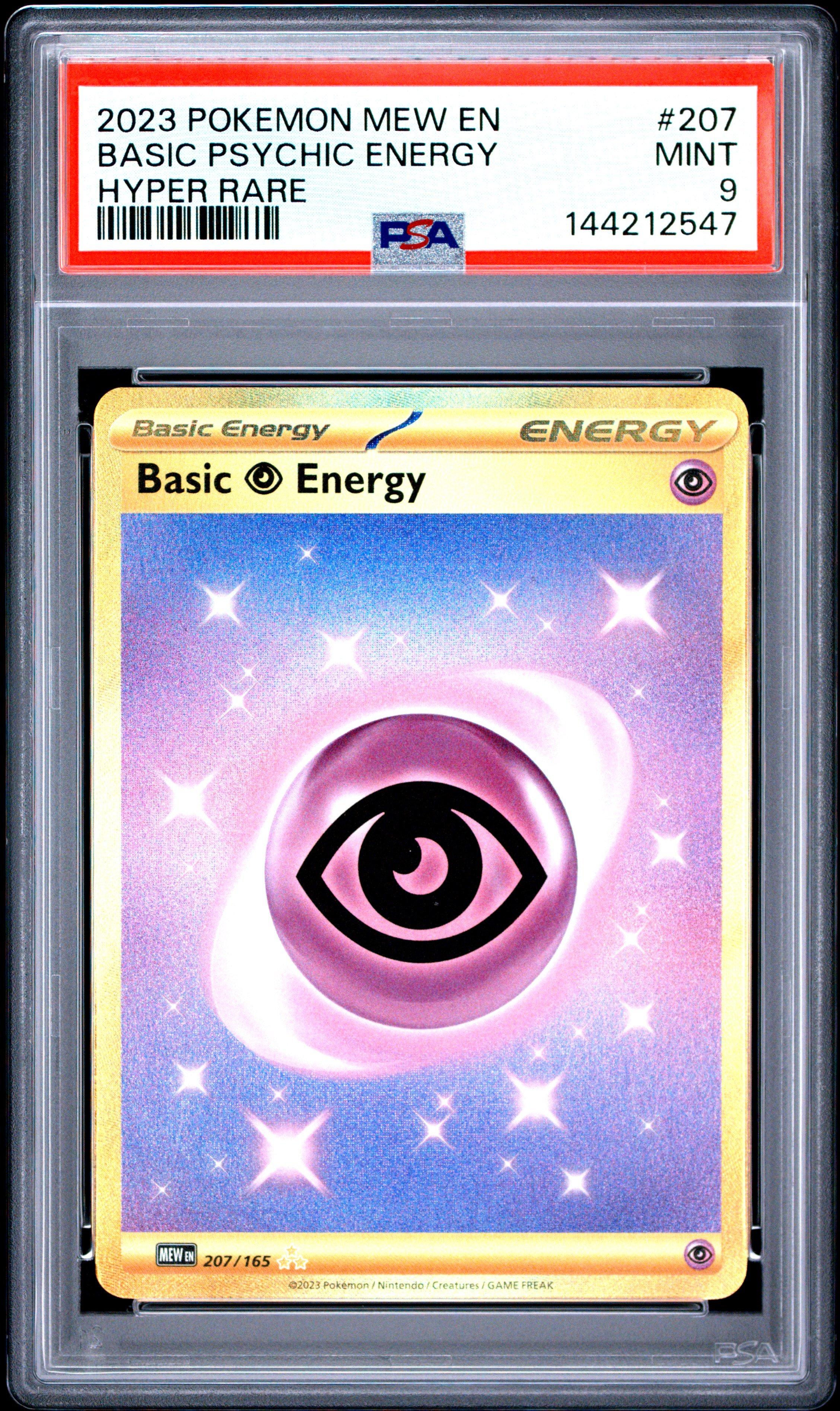 2023 Pokemon Mew En-151 207 Basic Psychic Energy Hyper Rare PSA 9