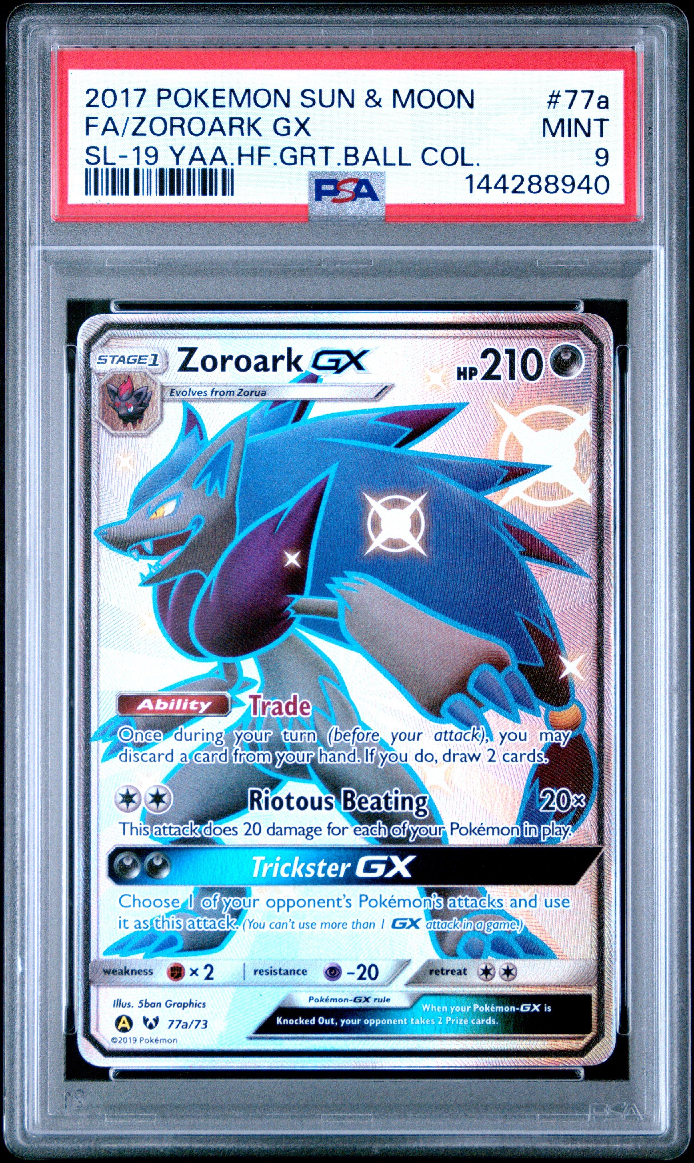 2017 Pokemon Sun & Moon Shining Legends 77a Full Art/zoroark Gx