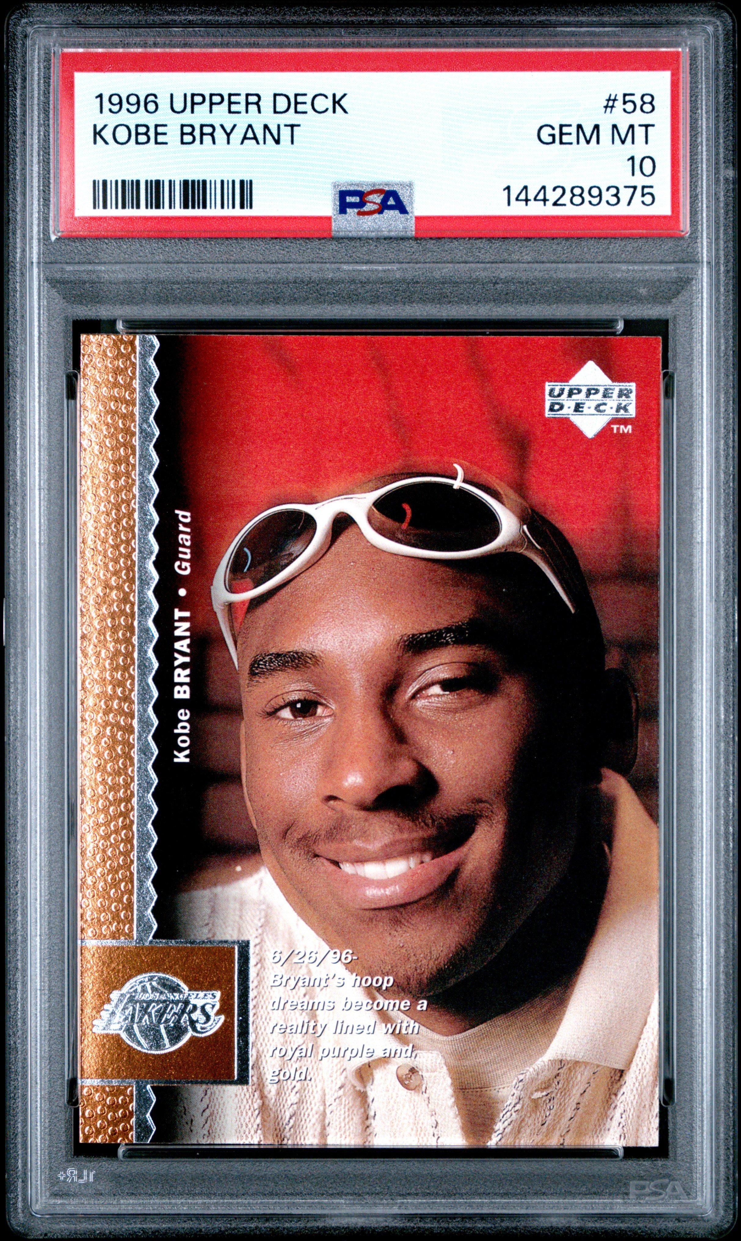 kobe bryant rookie card graded 10 Amazon.com: 1996 Hoops Basketball #281 PSA : Collectibles & Fine Art 1996-1997 Kobe Bryant Fleer Rookie