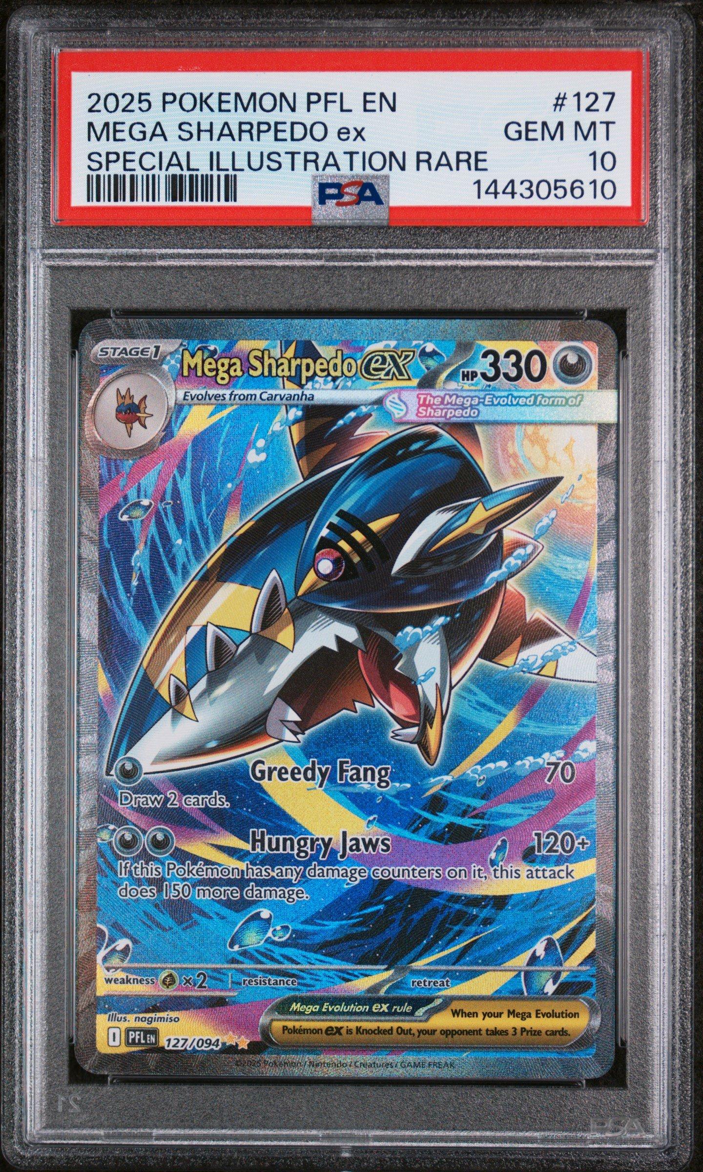 2025 Pokemon Pfl En-phantasmal Flames 127 Mega Sharpedo Ex Special