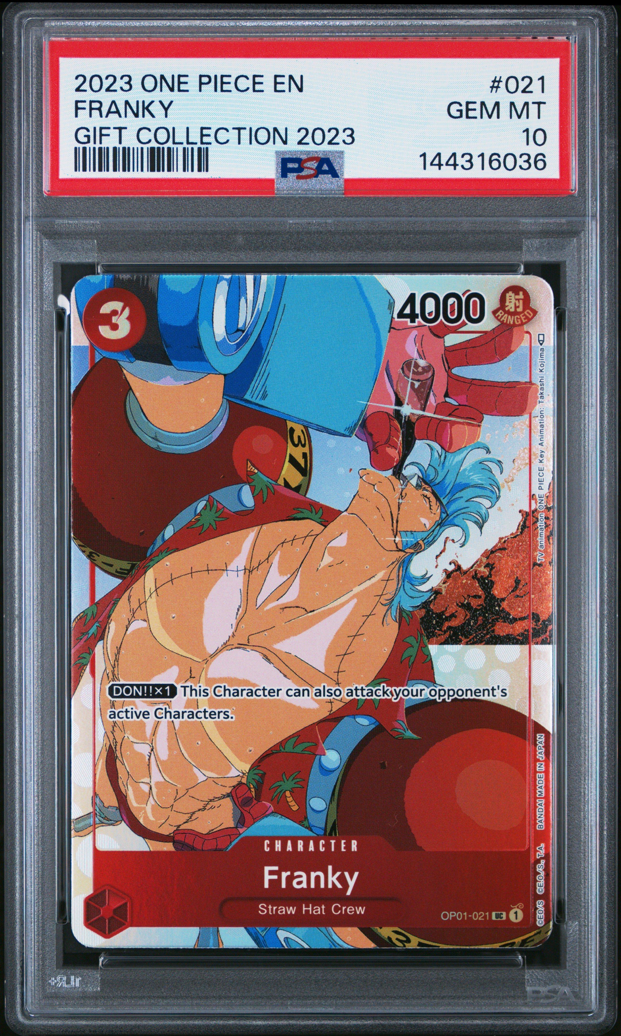 2023 One Piece Gift Collection 2023 021 Franky PSA 10 Graded Card