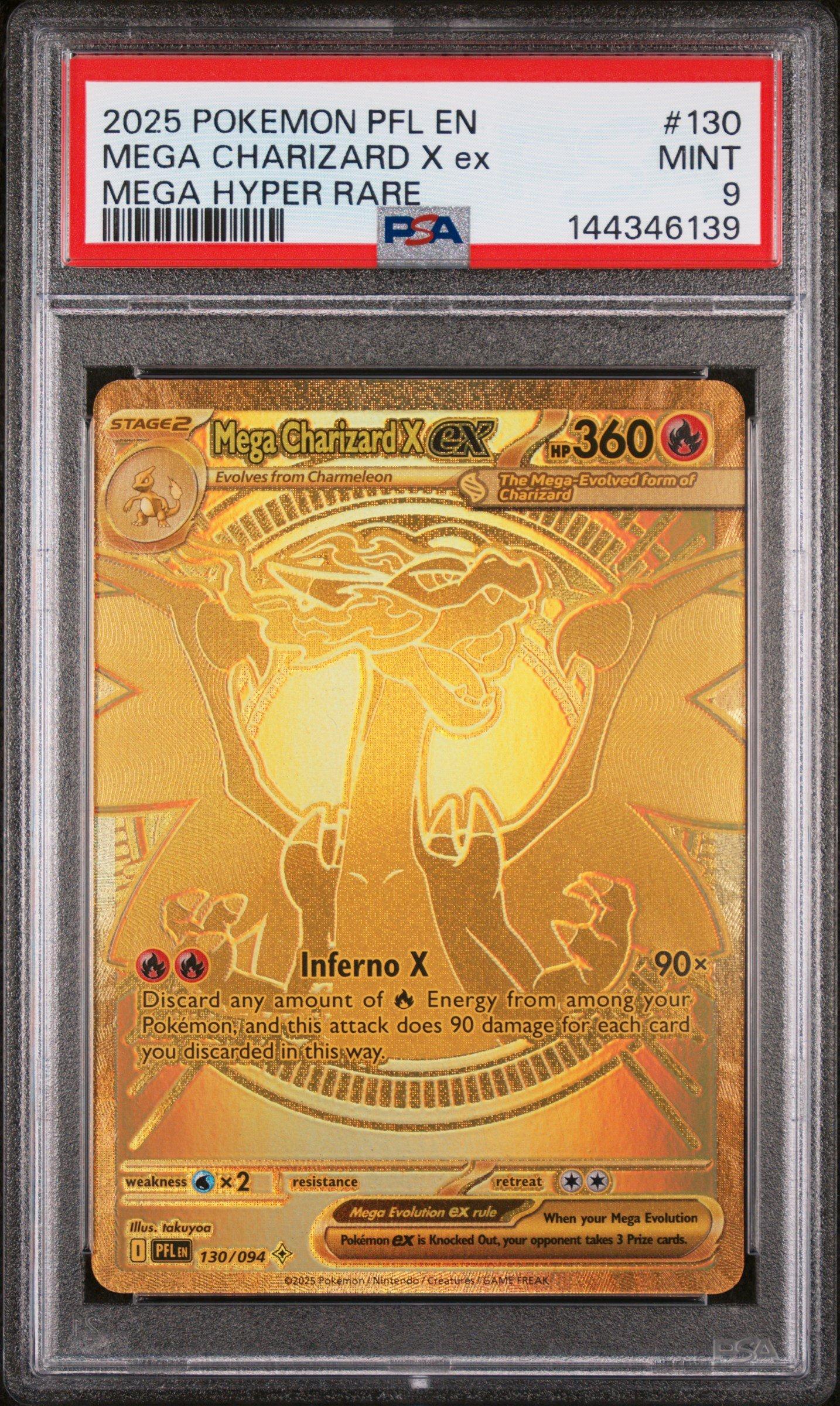 2025 Pokemon Pfl En-phantasmal Flames 130 Mega Charizard X Ex Mega