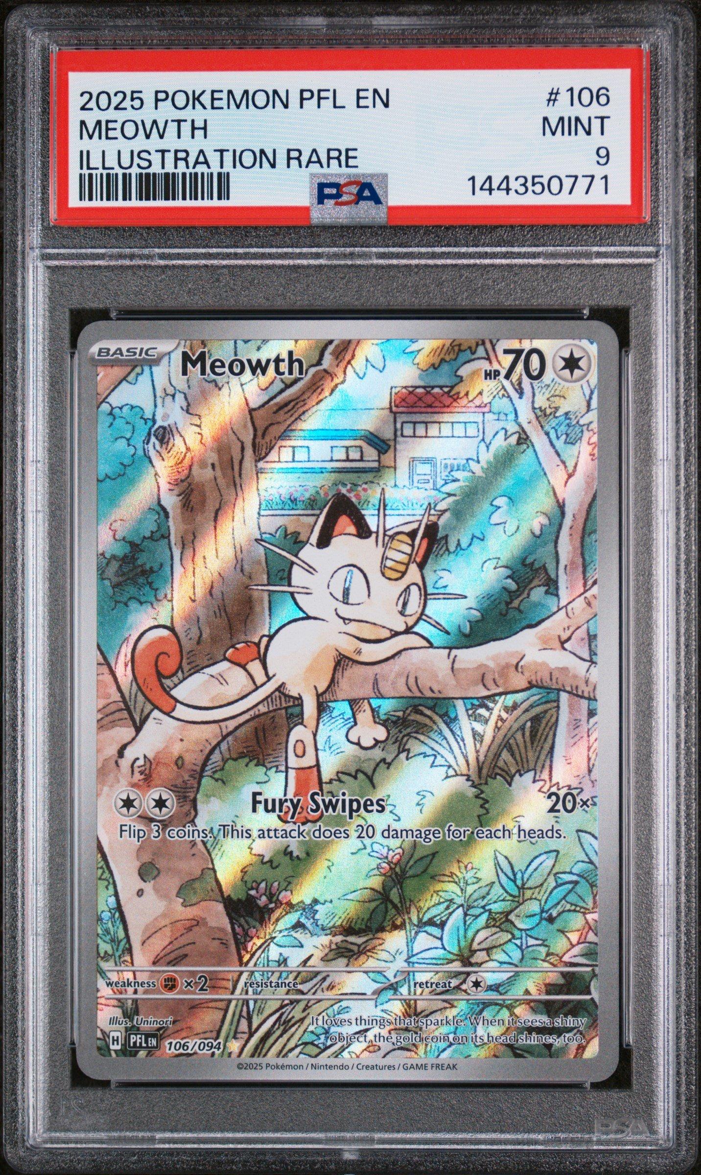 2025 Pokemon Pfl En-phantasmal Flames 106 Meowth Illustration Rare PSA 9  Graded Card | GameStop
