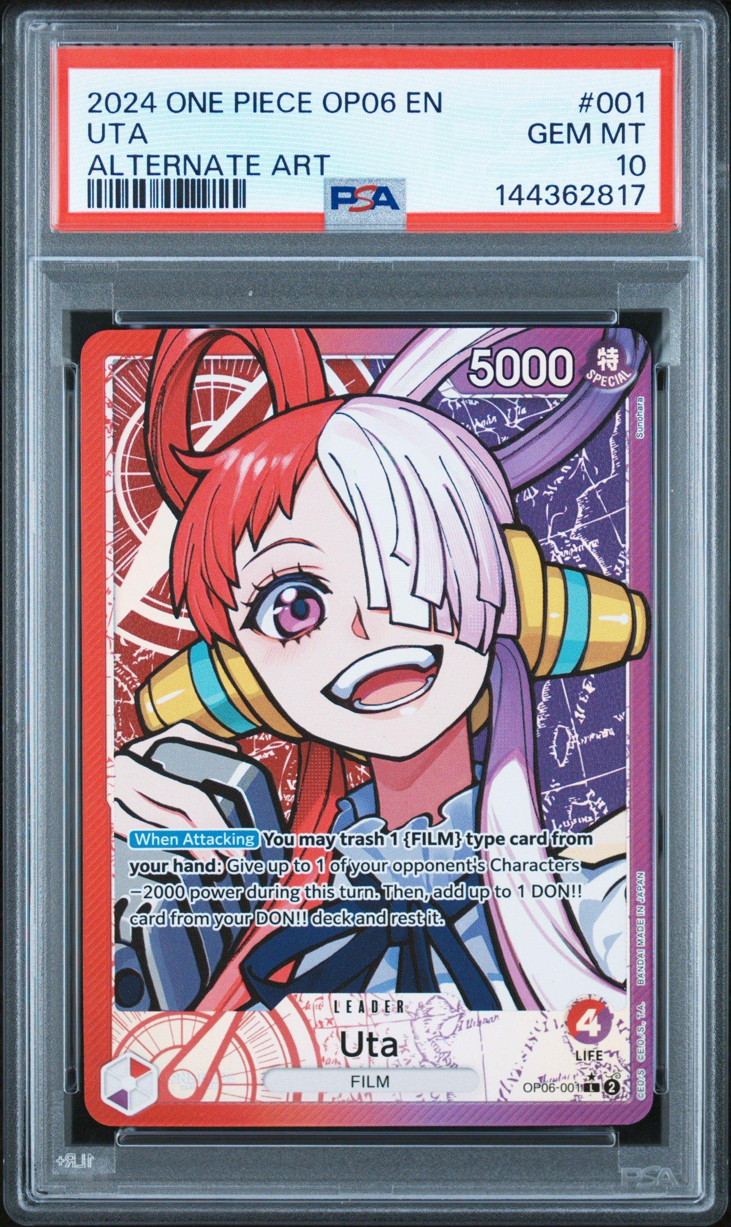 【PSA10】 ヴァイスシュバルツ ワンダーキュート ひなた PSA 10 Uta One Piece OP06-001 Parallel alternate art Leader Card
