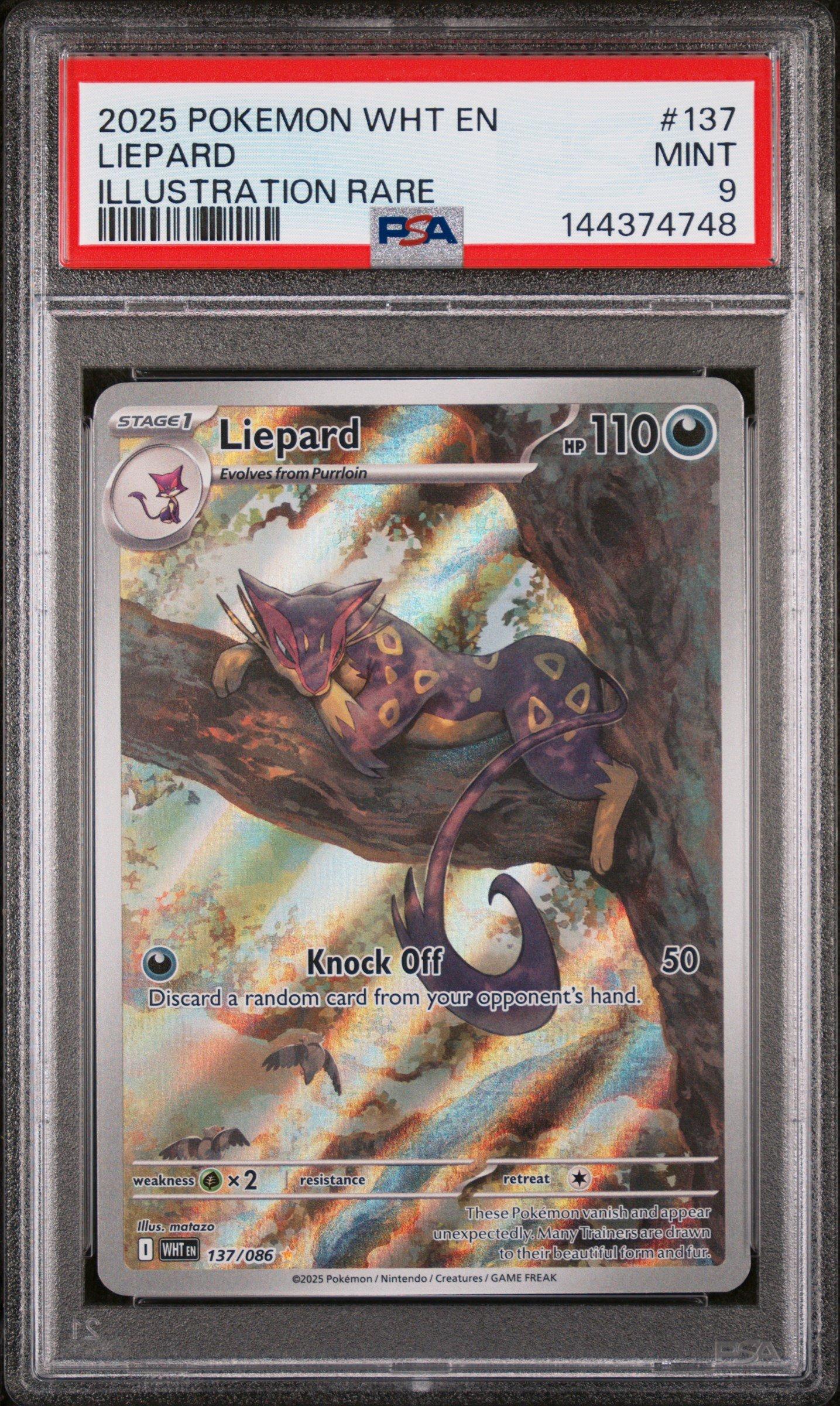2025 Pokemon Wht En-white Flare 137 Liepard Illustration Rare PSA 9 Graded  Card | GameStop