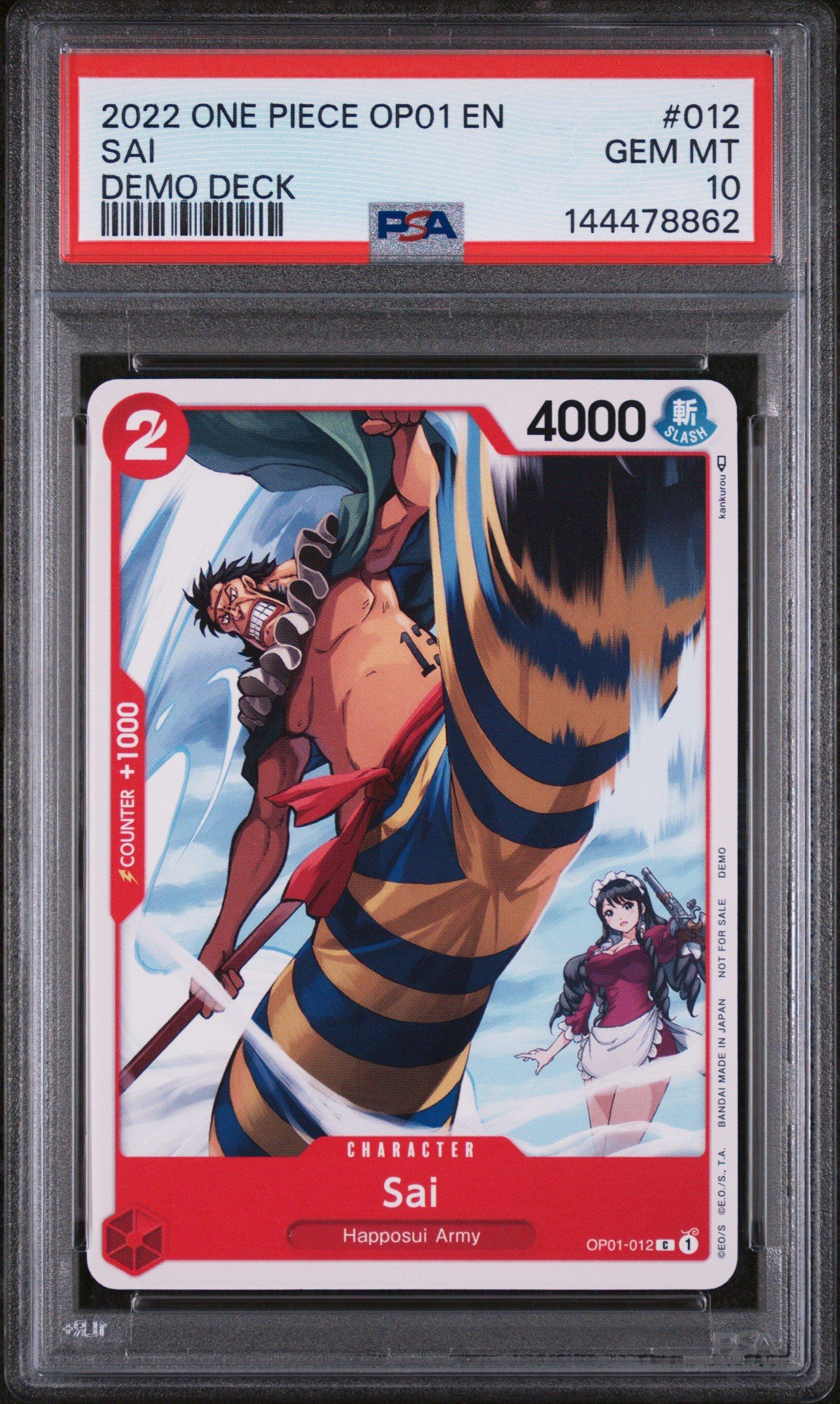 2022 One Piece Op01-romance Dawn 012 Sai Demo Deck PSA 10 Graded