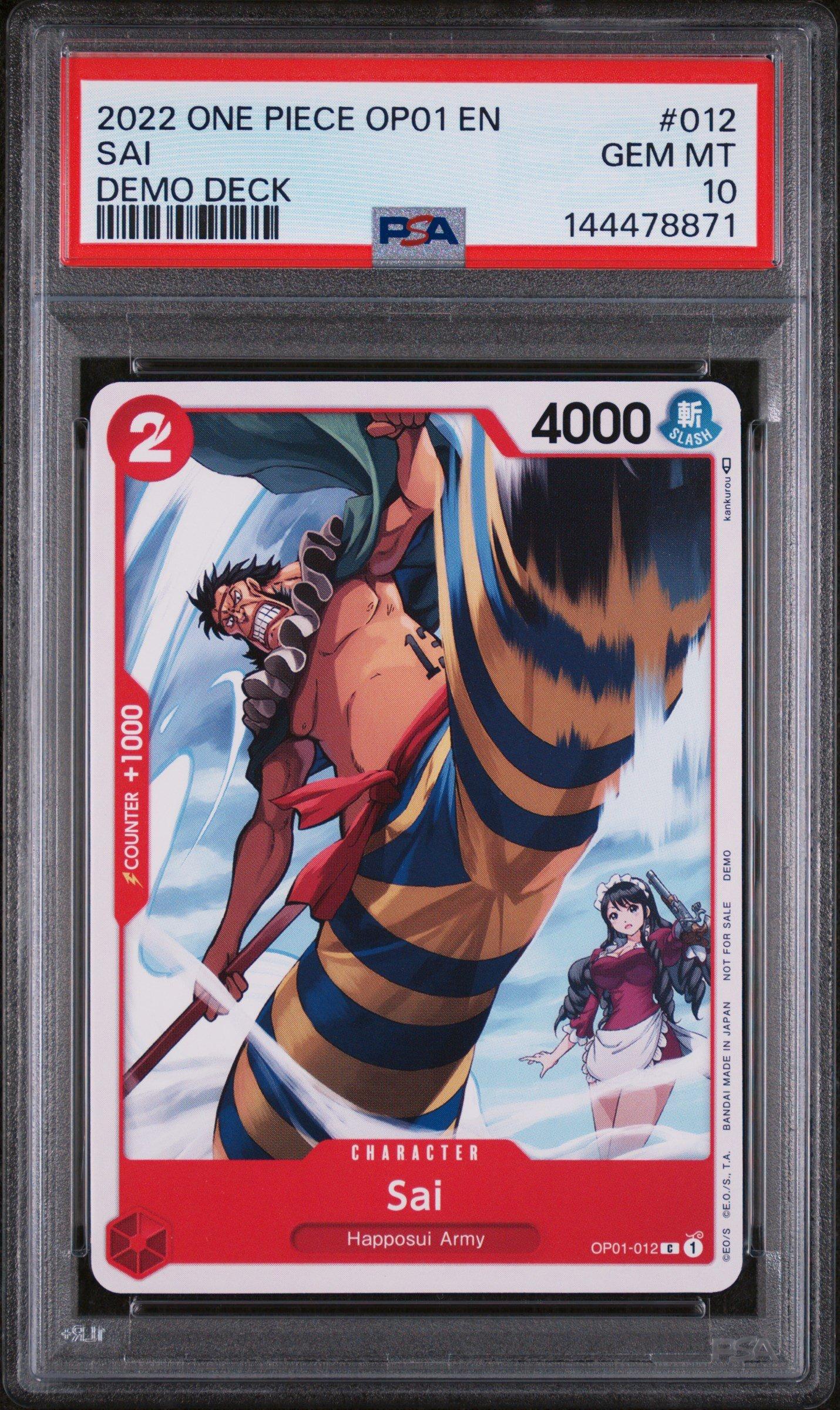 2022 One Piece Op01-romance Dawn 012 Sai Demo Deck PSA 10 Graded