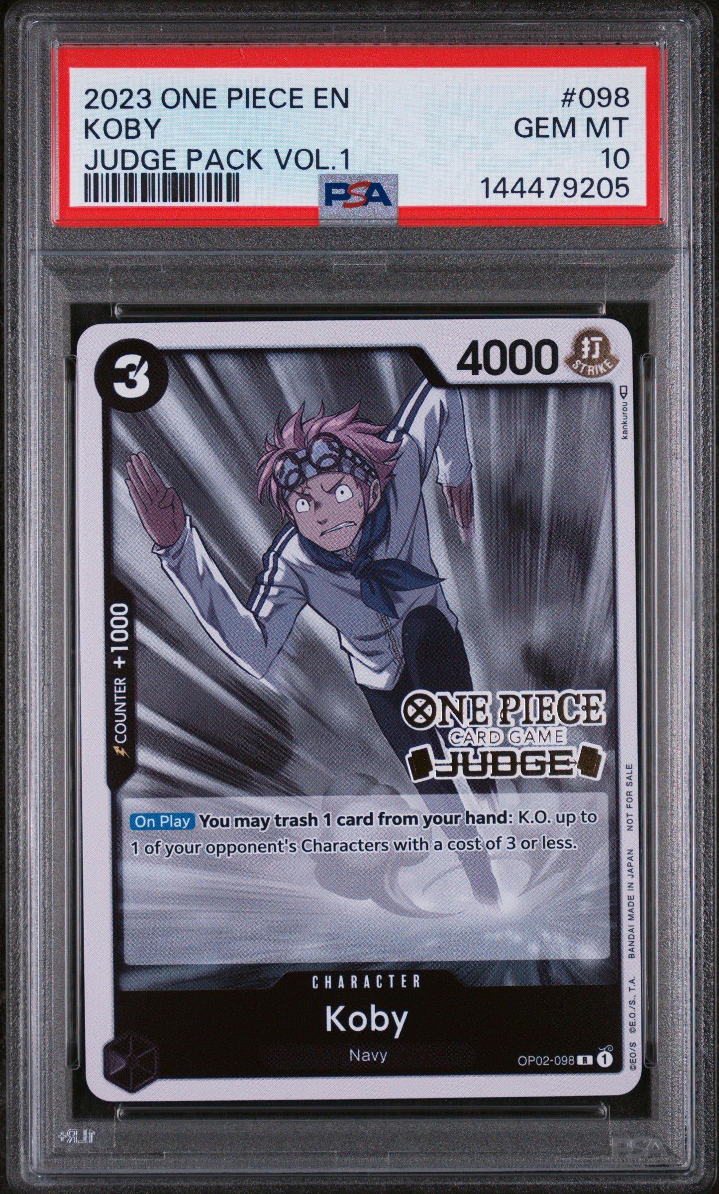 2023 One Piece Judge Pack Volume 1 098 Koby PSA 10 Graded Card