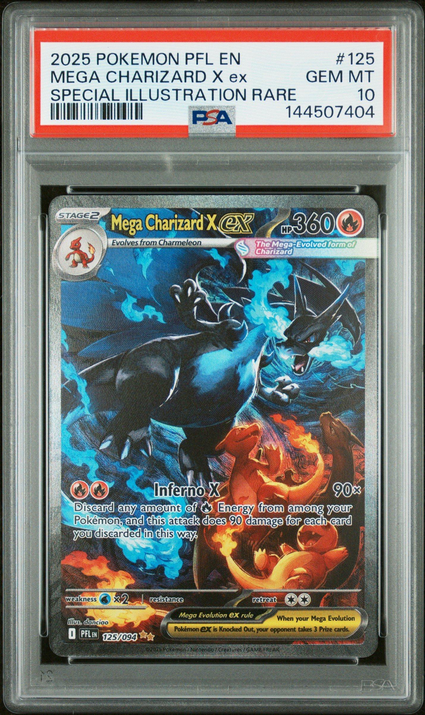 2025 Pokemon Pfl En-phantasmal Flames 125 Mega Charizard X Ex