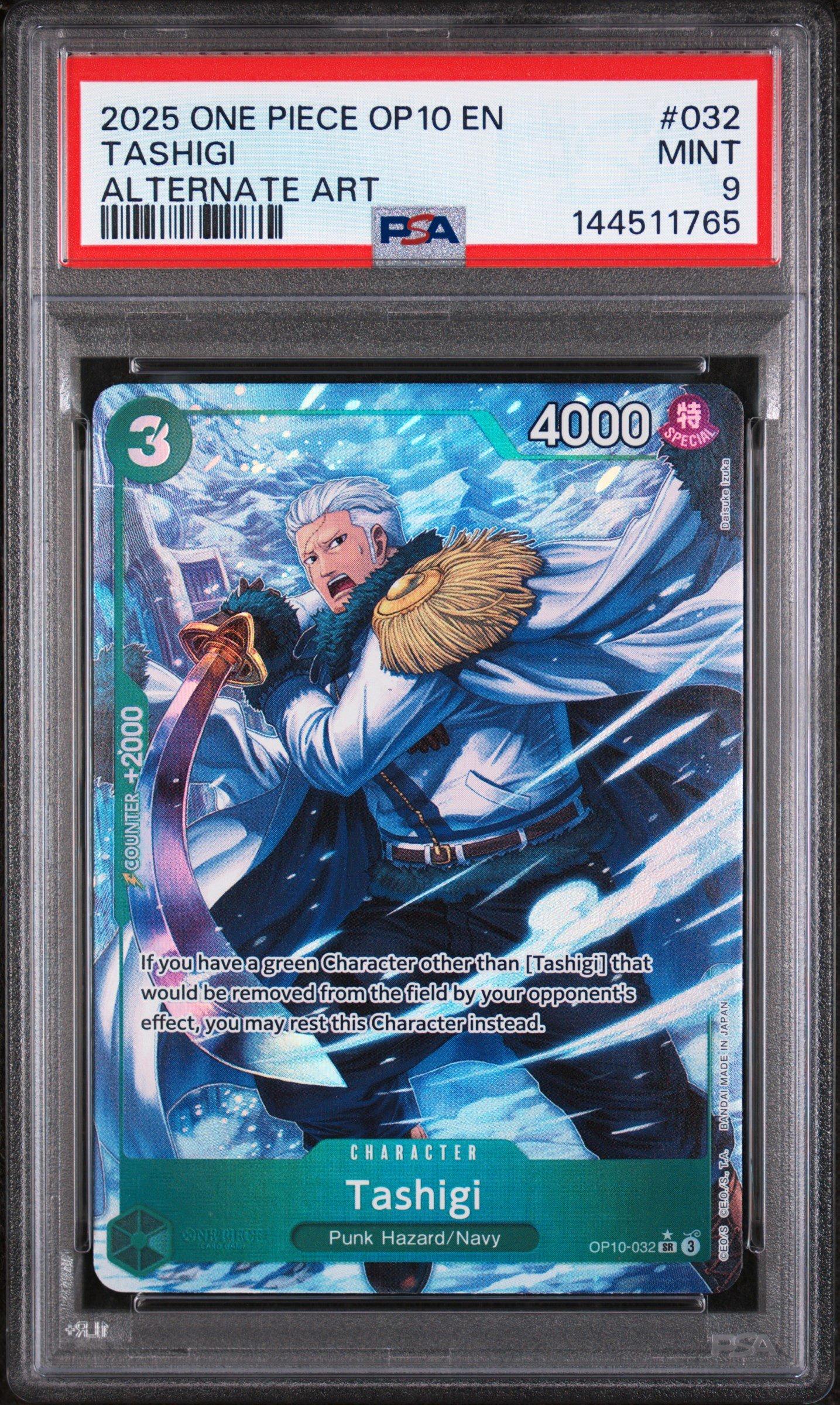2025 One Piece Op10-royal Blood 032 Tashigi Alternate Art PSA 9