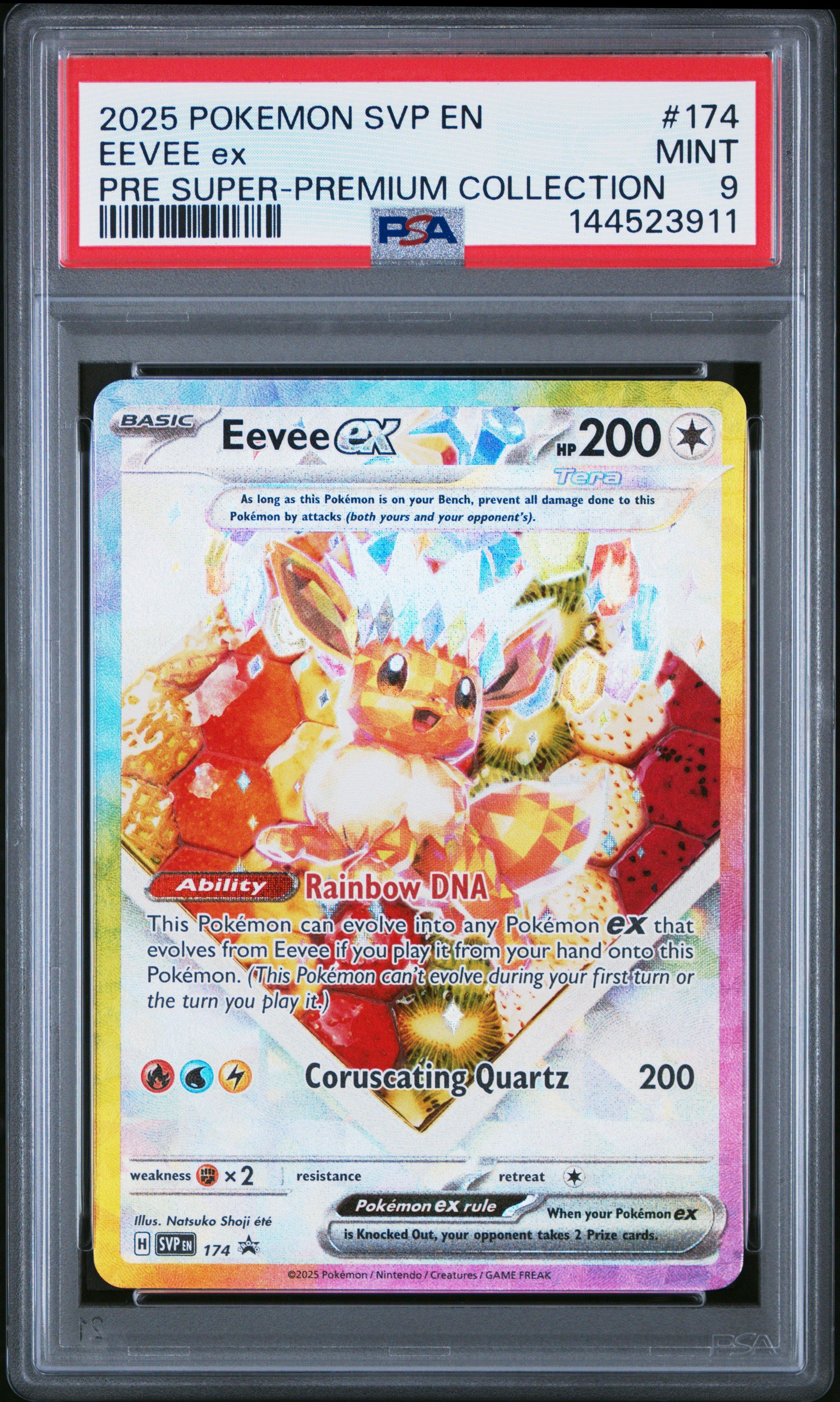 pokemon trading card game eevee v premium collection gamestop exclusive 2025 Svp En-sv Black Star Promo 174 Ex Prismatic Evolutions Super-premium PSA 9 Graded That’s right—in this collection Pokemon Eevee Evolutions Premium Collection