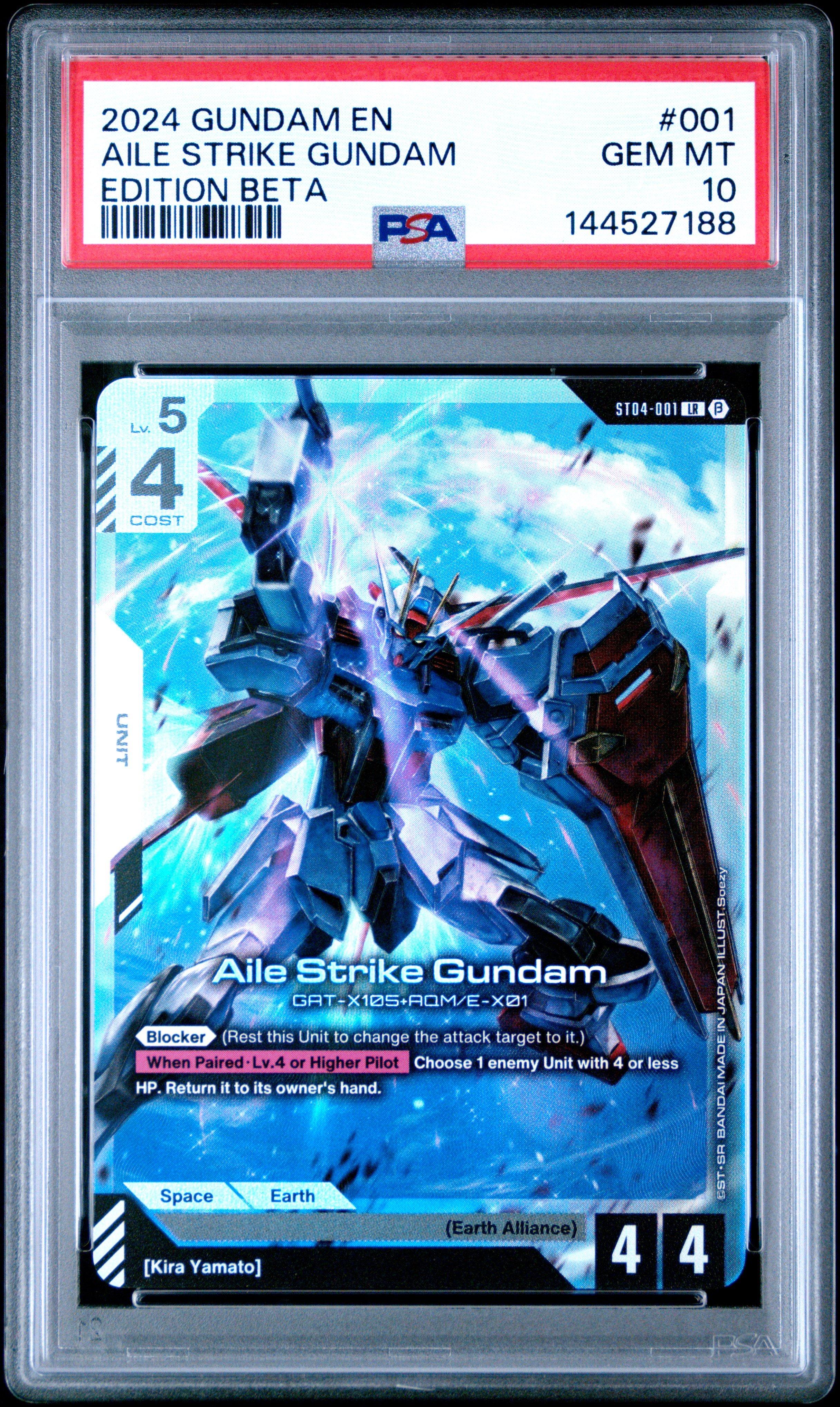 2024 Gundam Edition Beta 001 Aile Strike Gundam PSA 10 Graded Card