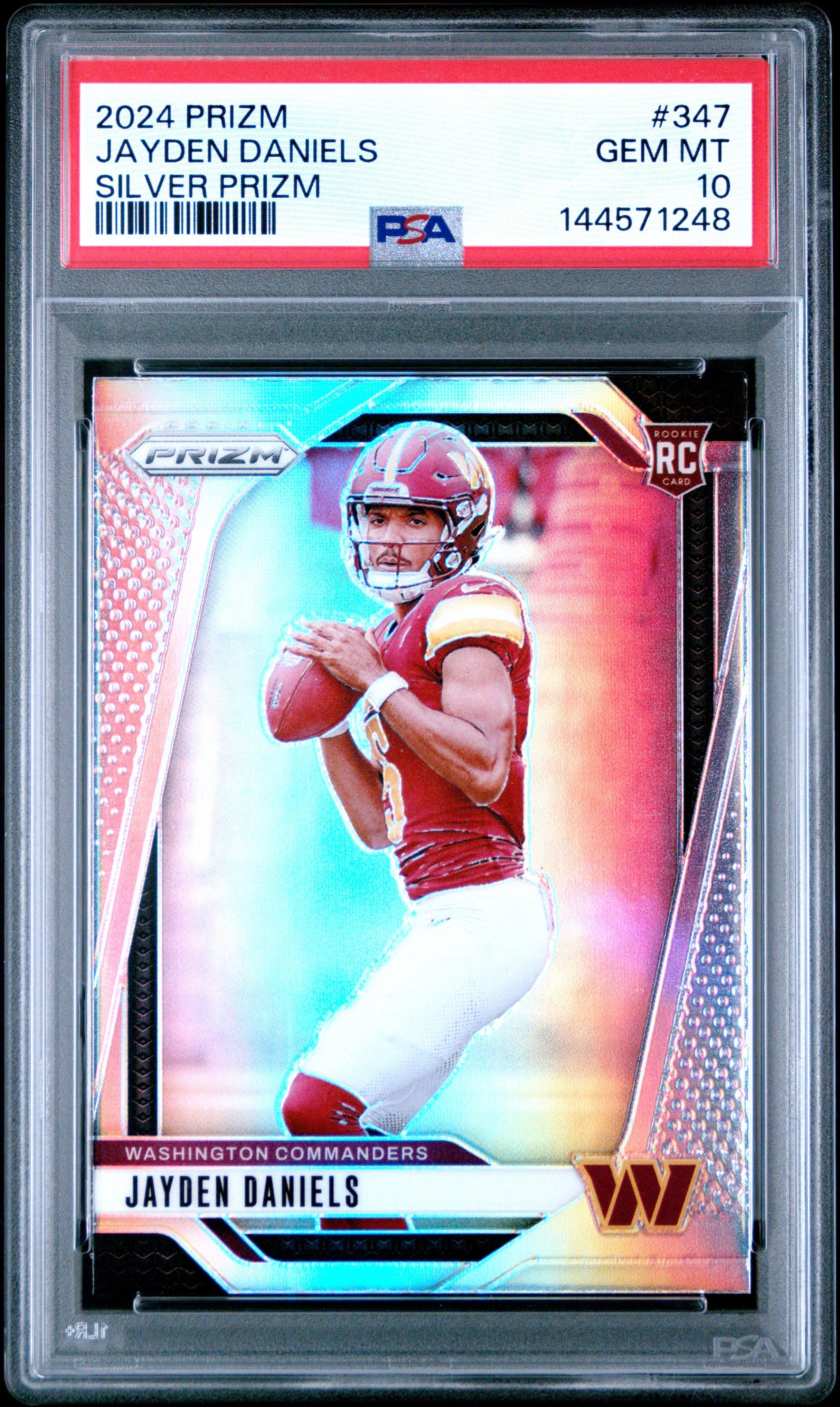 2024 Panini Prizm 347 Jayden Daniels Silver Prizm PSA 10 Graded