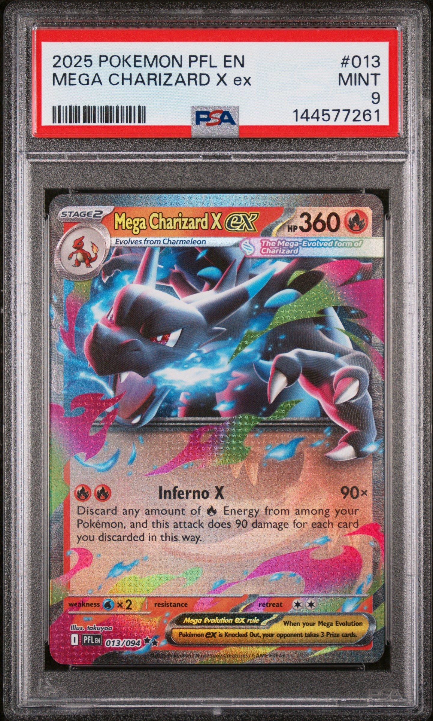 2025 ポケモンカード MEGA CHARIZARD X ex #013 2025 Pokemon Pfl En-phantasmal Flames 013 Mega Charizard X Ex PSA